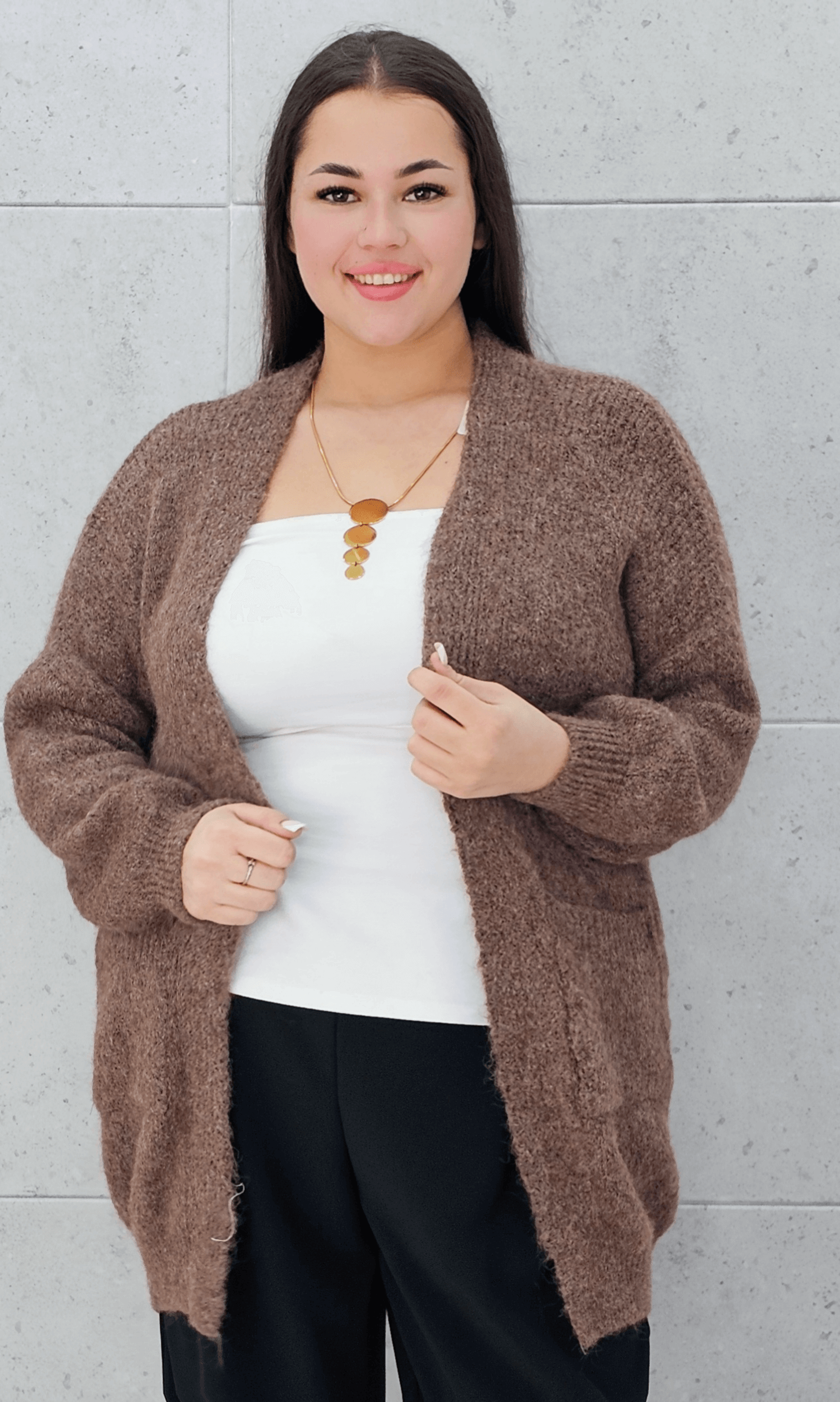 Kardigan oversize z kieszeniami Stylowa XL