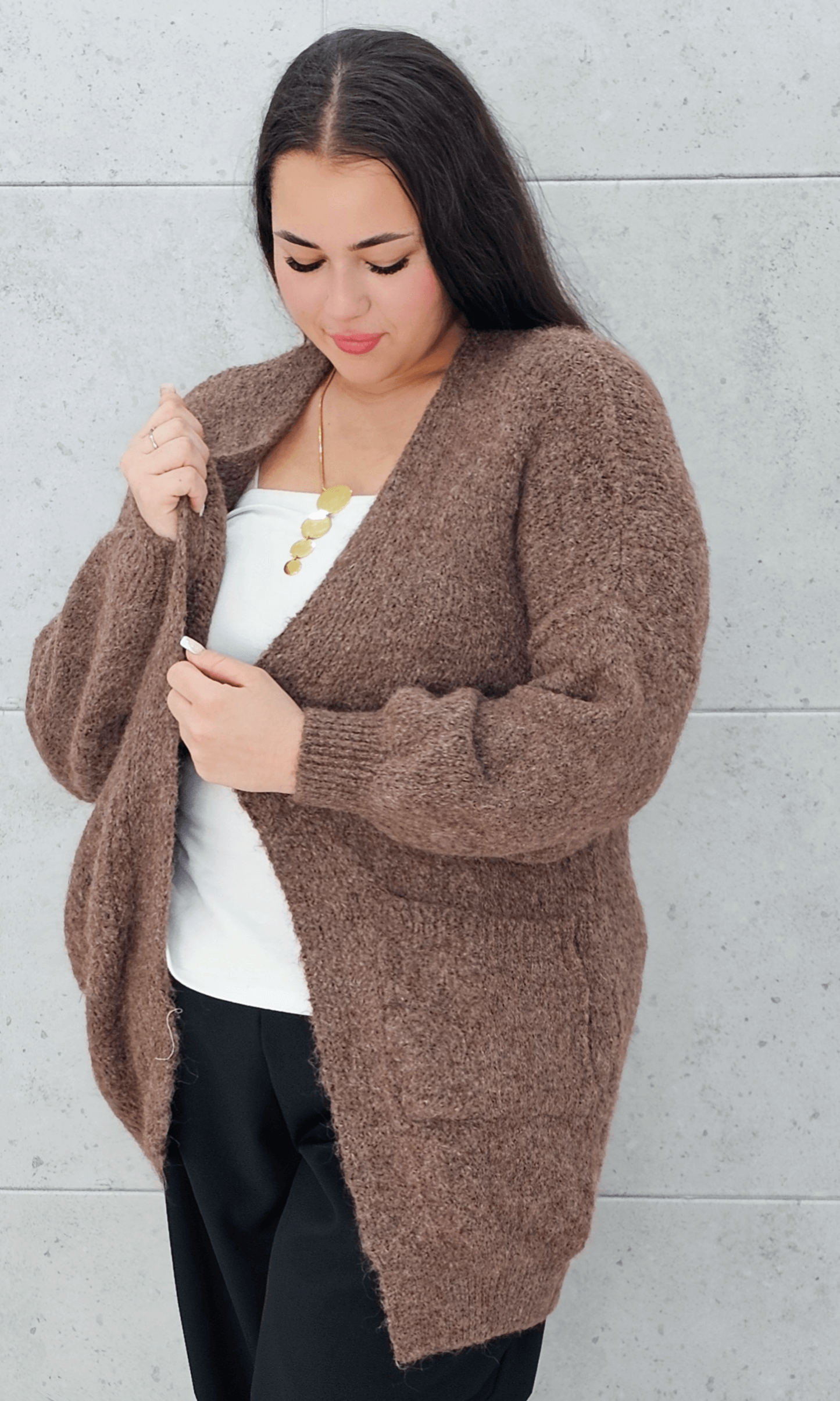 Kardigan oversize z kieszeniami Stylowa XL