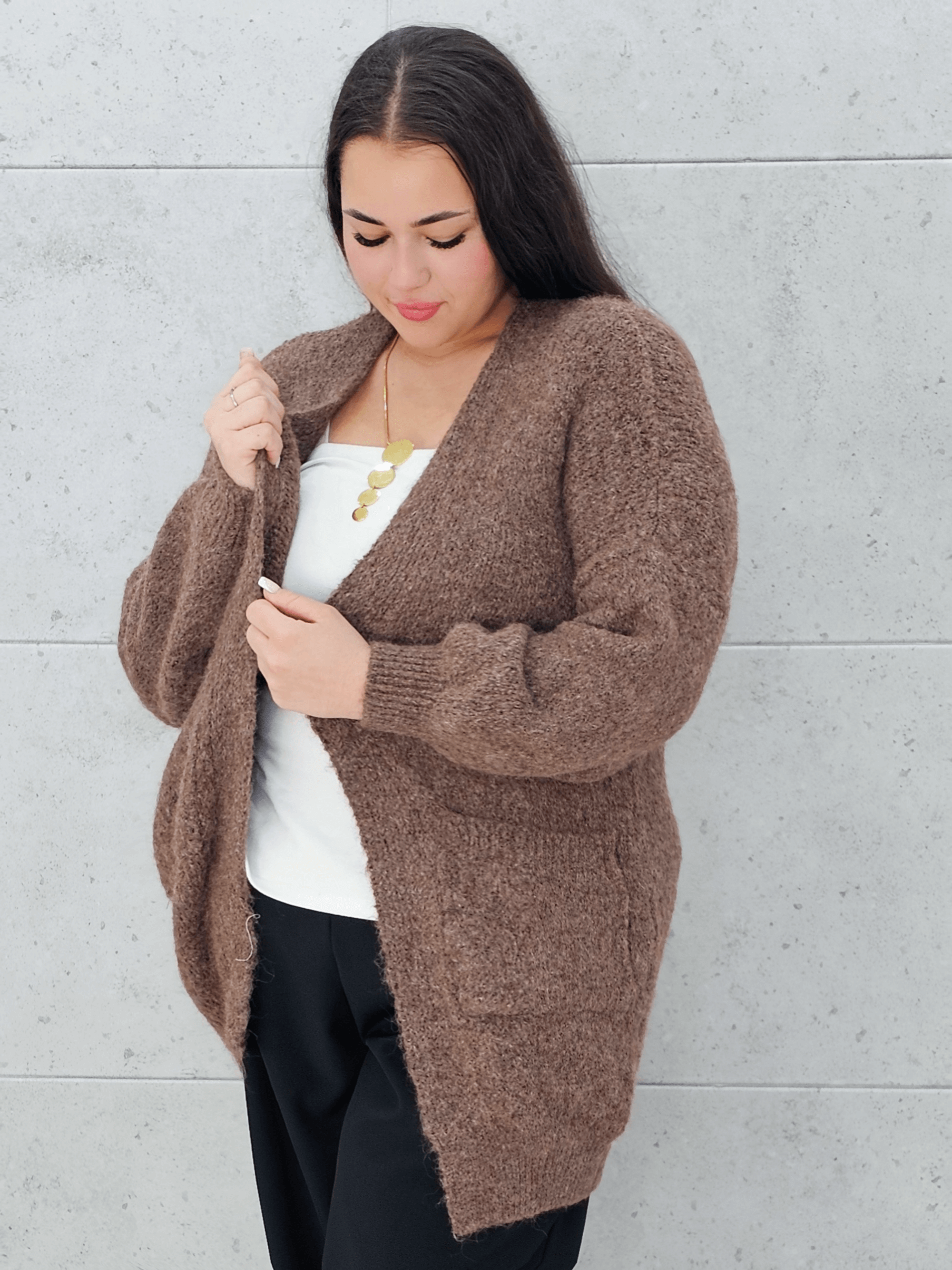 Kardigan oversize z kieszeniami Stylowa XL