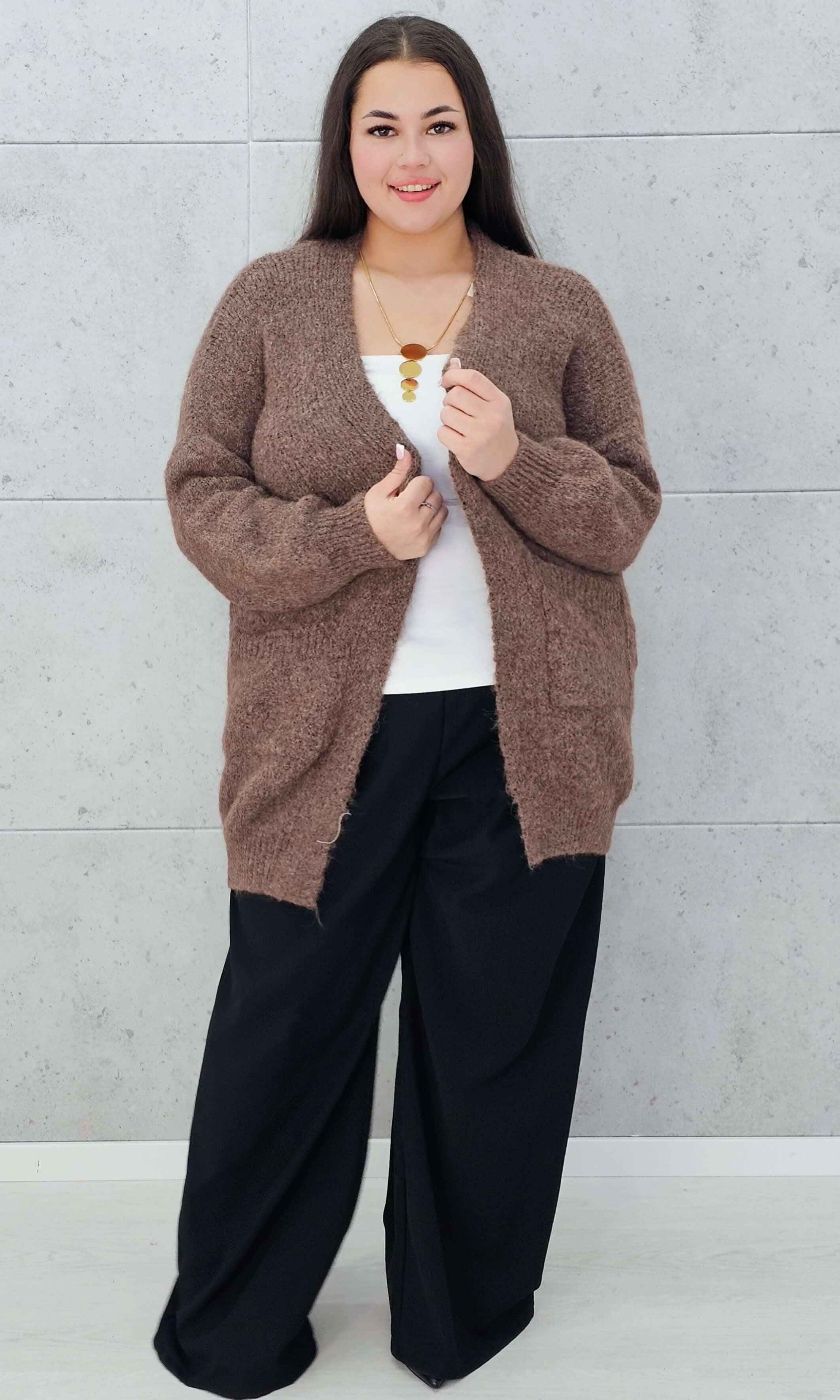 Kardigan oversize z kieszeniami Stylowa XL