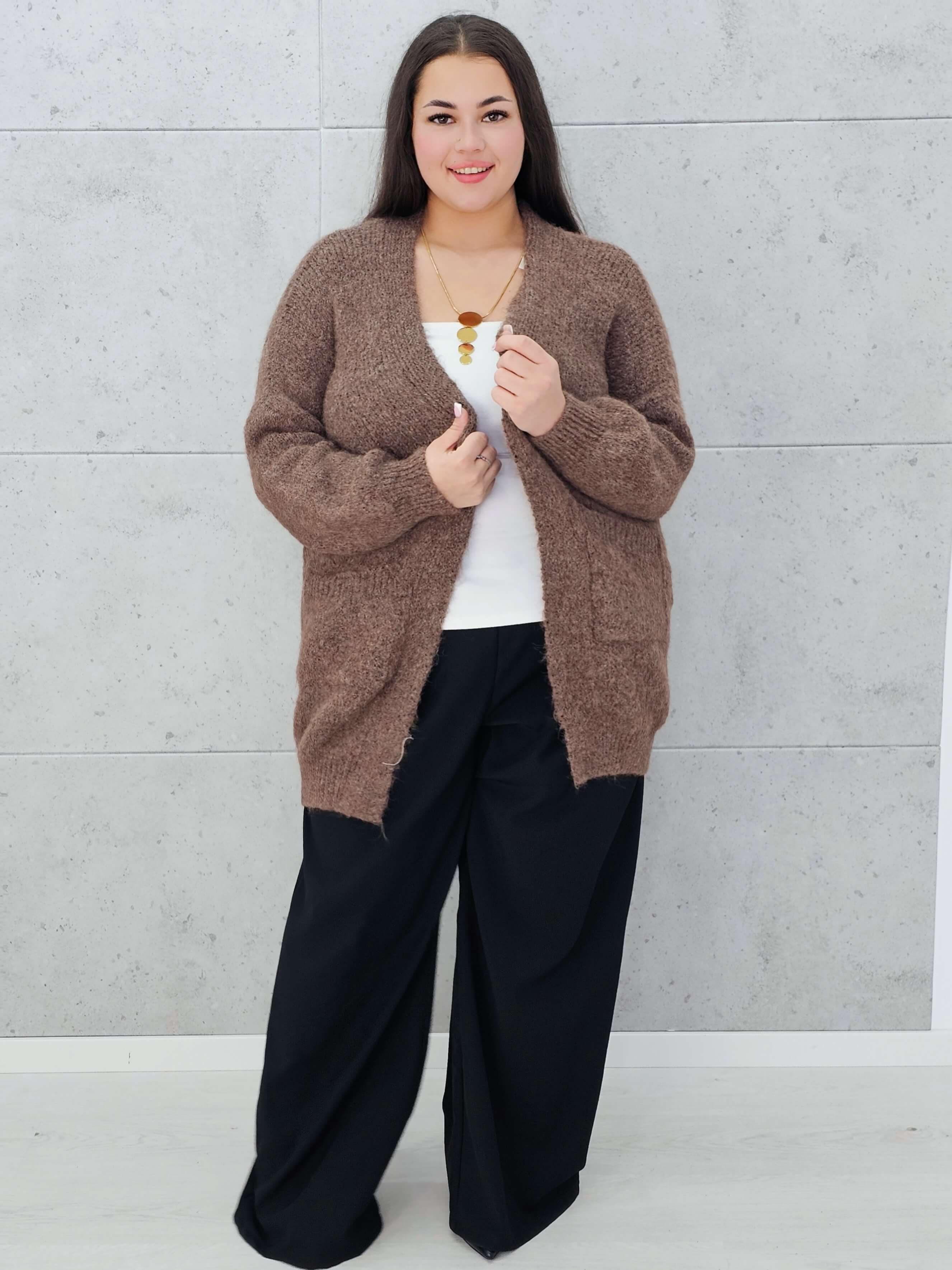 Kardigan oversize z kieszeniami Stylowa XL