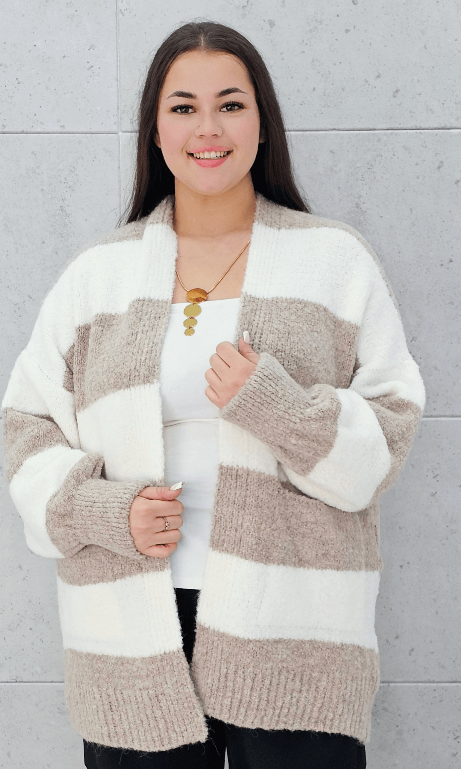 Kardigan oversize w pasy Stylowa XL