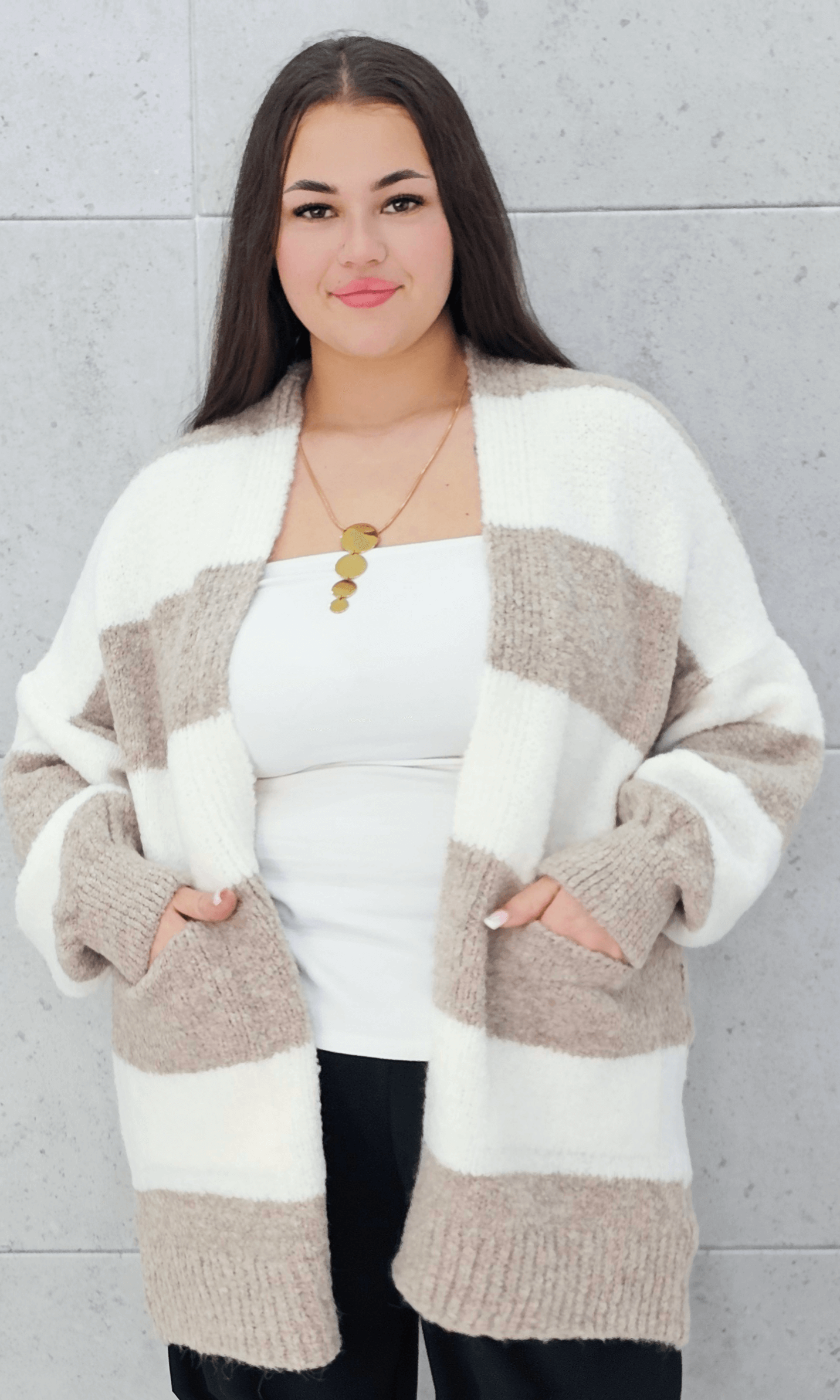 Kardigan oversize w pasy Stylowa XL