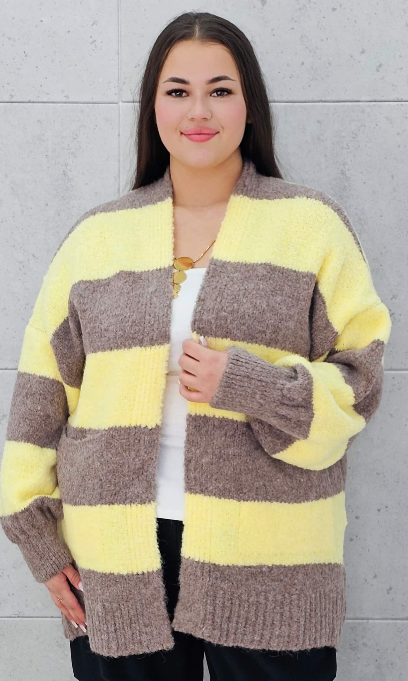 Kardigan oversize w pasy Stylowa XL