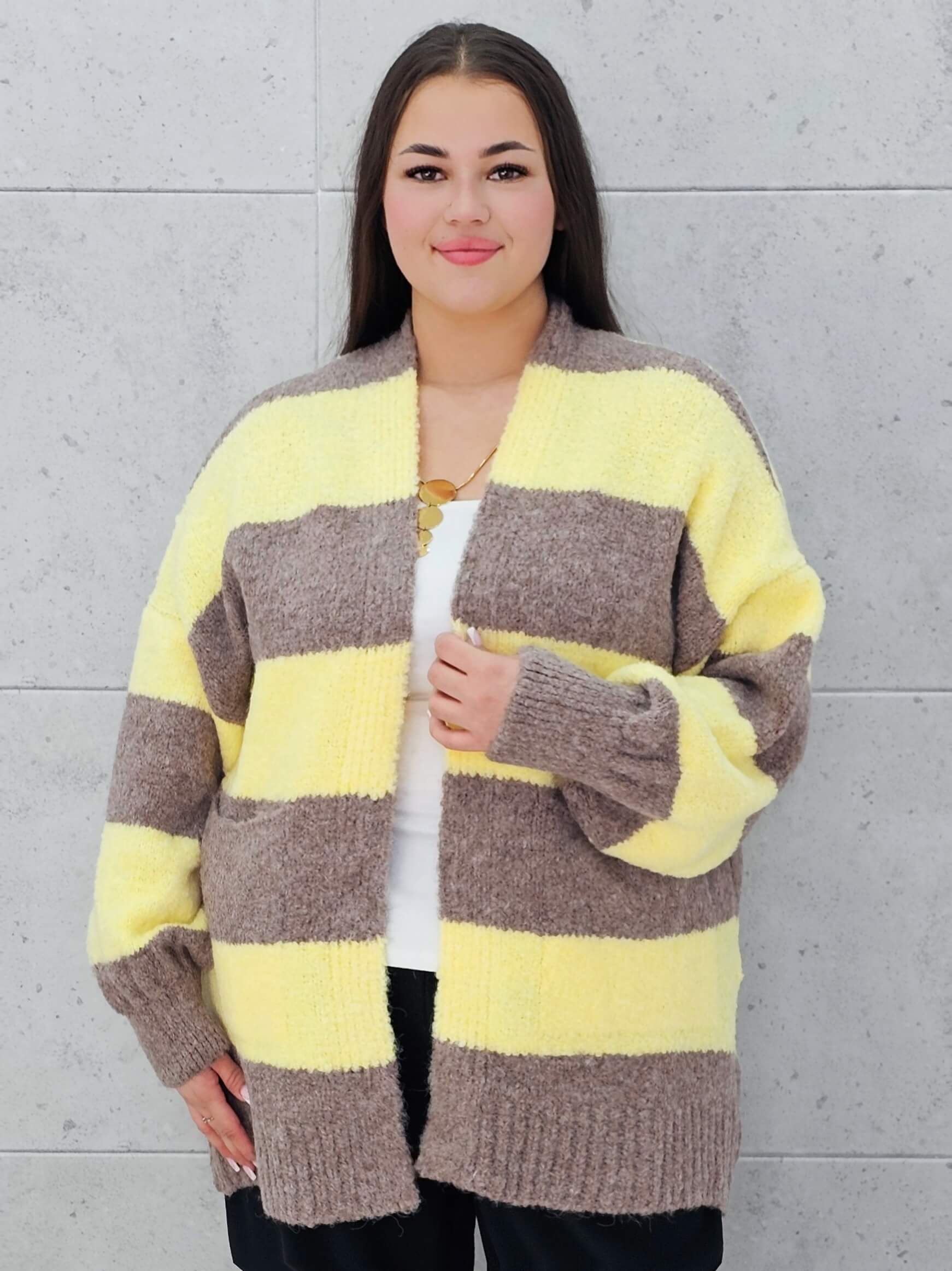 Kardigan oversize w pasy Stylowa XL