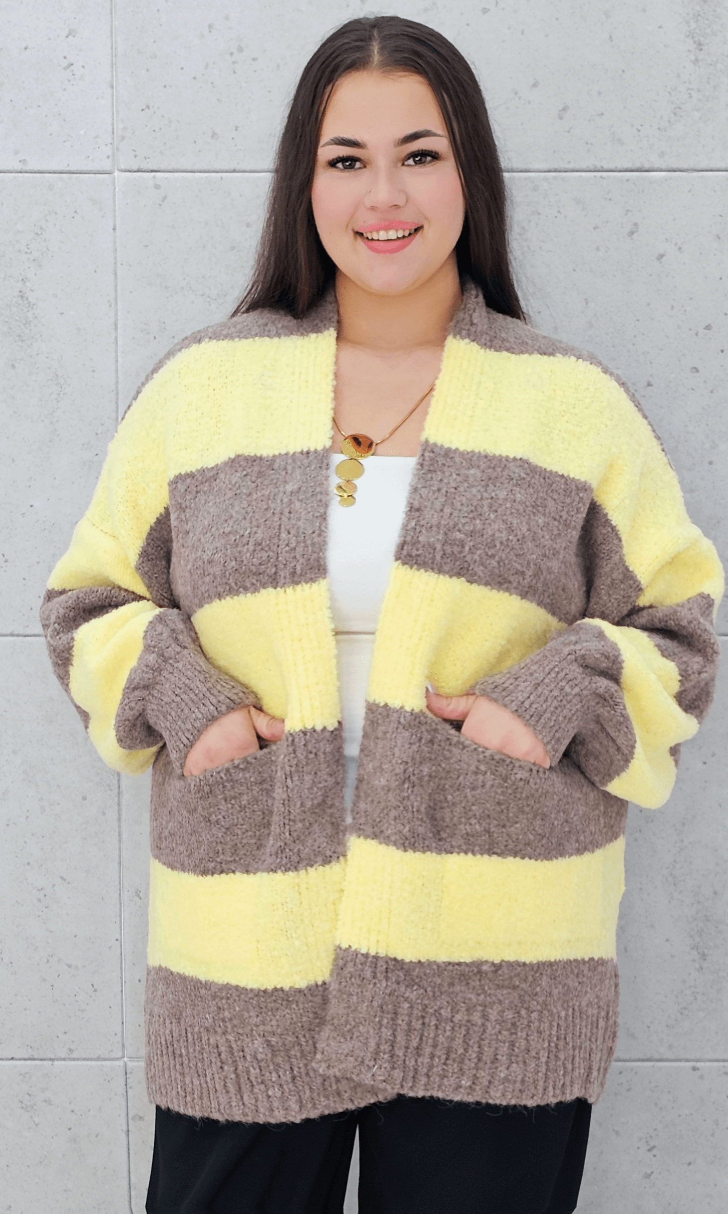 Kardigan oversize w pasy Stylowa XL