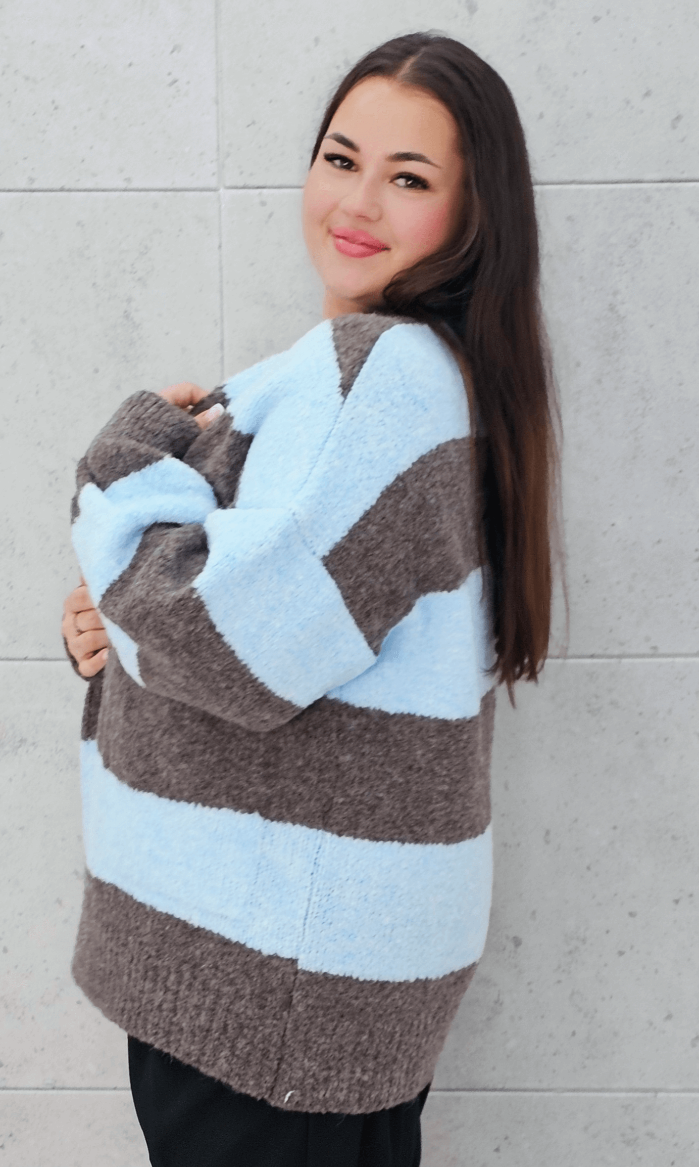 Kardigan oversize w pasy Stylowa XL