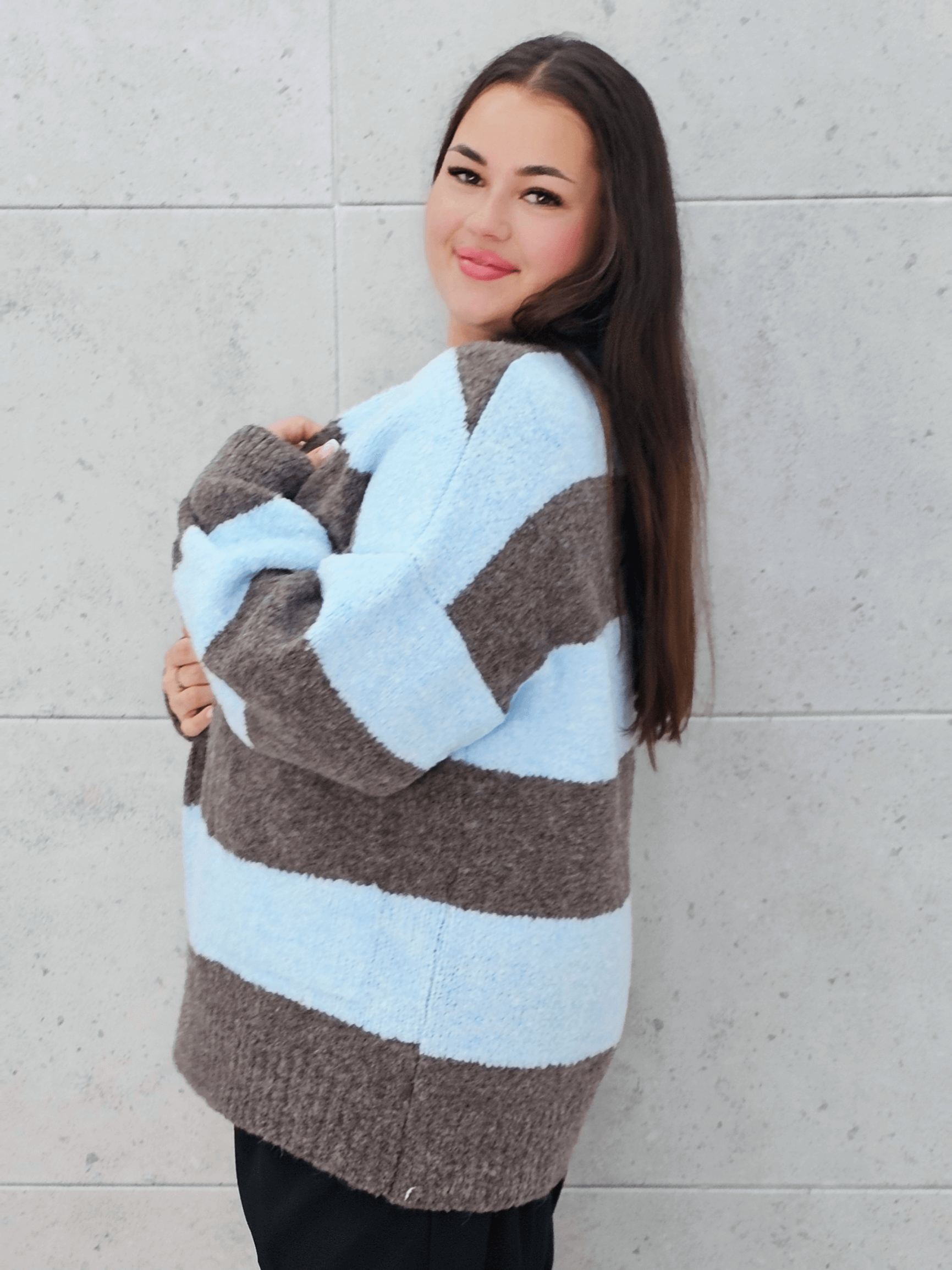 Kardigan oversize w pasy Stylowa XL