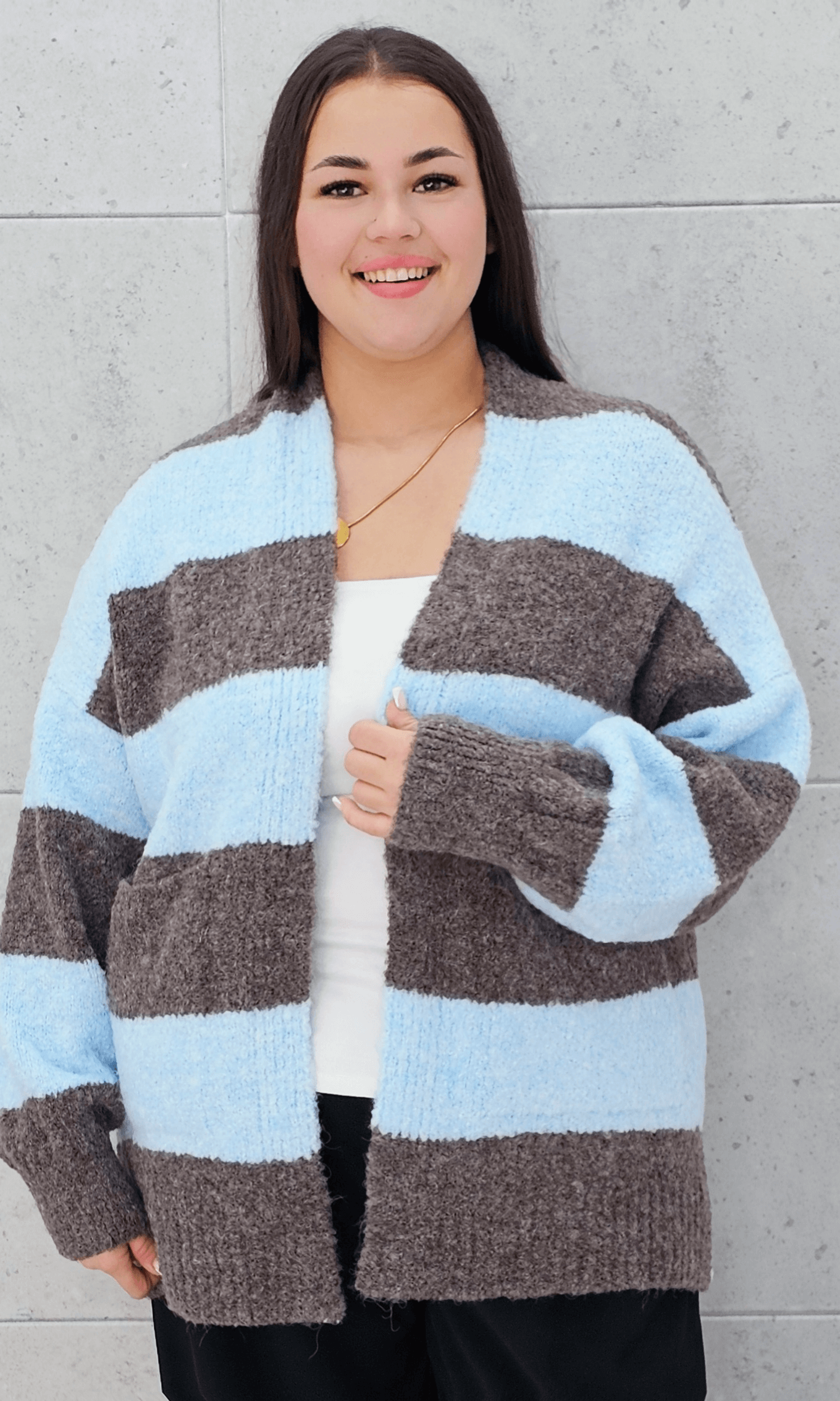 Kardigan oversize w pasy Stylowa XL