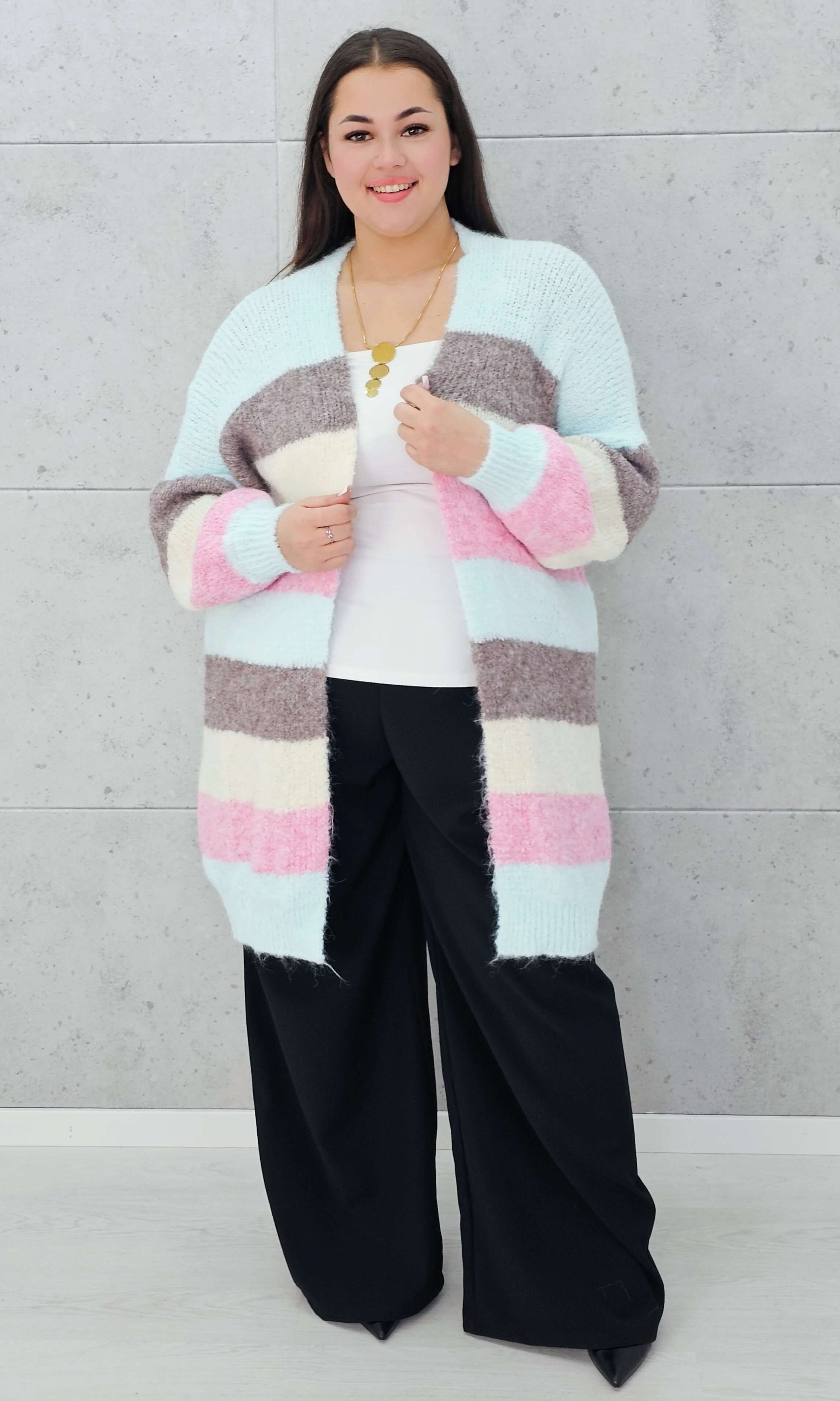 Kardigan w paski Stylowa XL