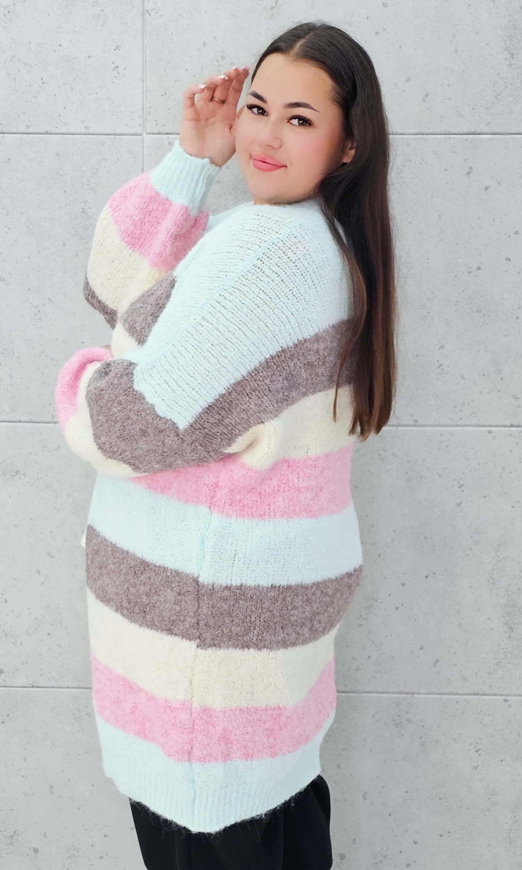 Kardigan w paski Stylowa XL