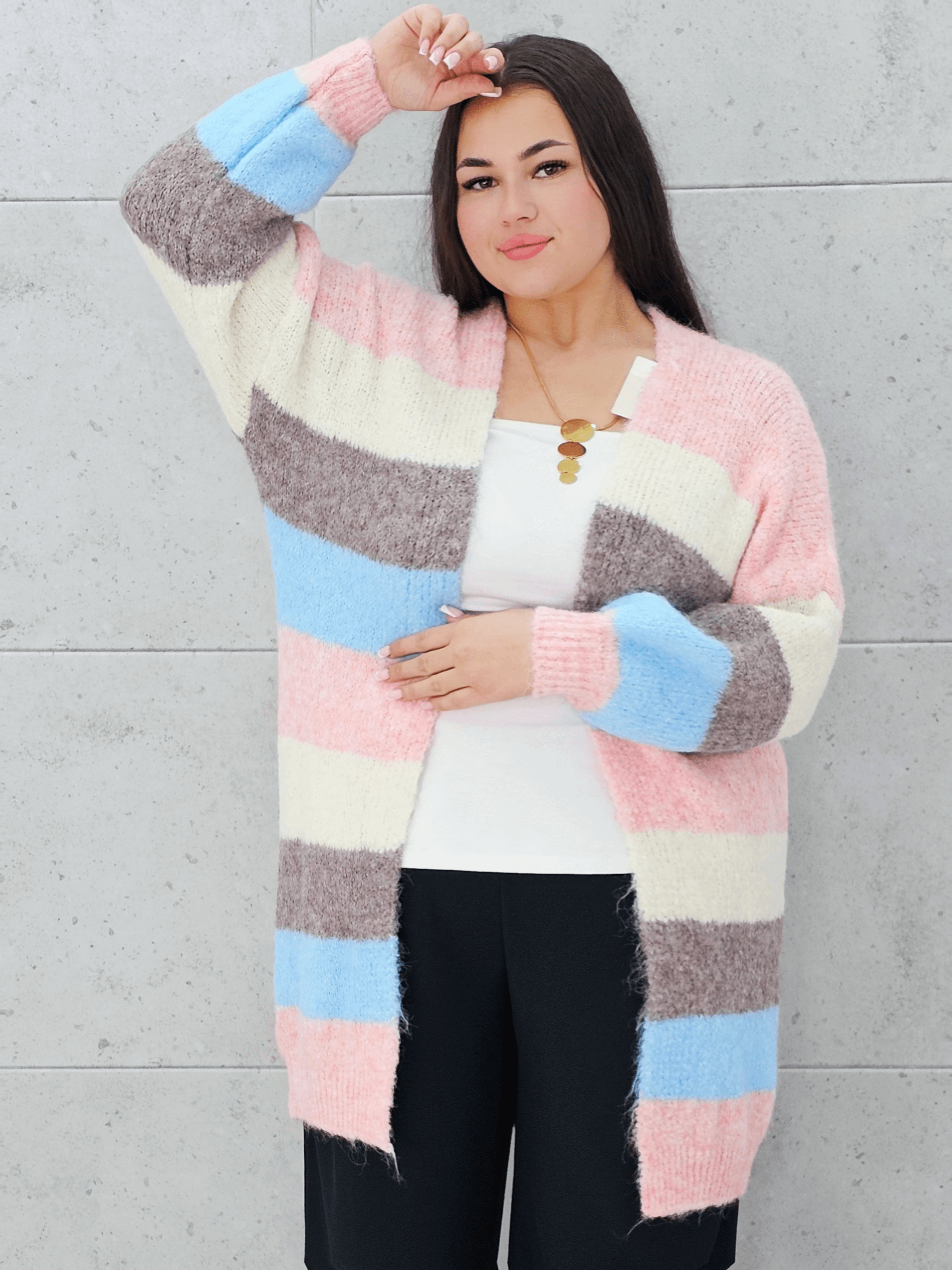 Kardigan w paski Stylowa XL