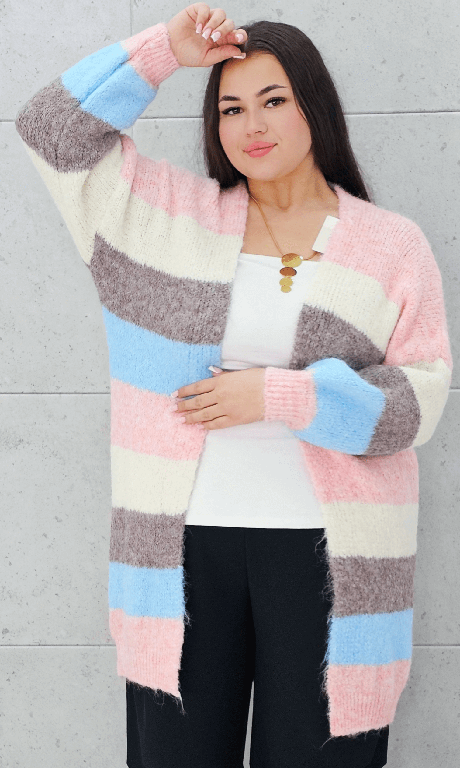 Kardigan w paski Stylowa XL