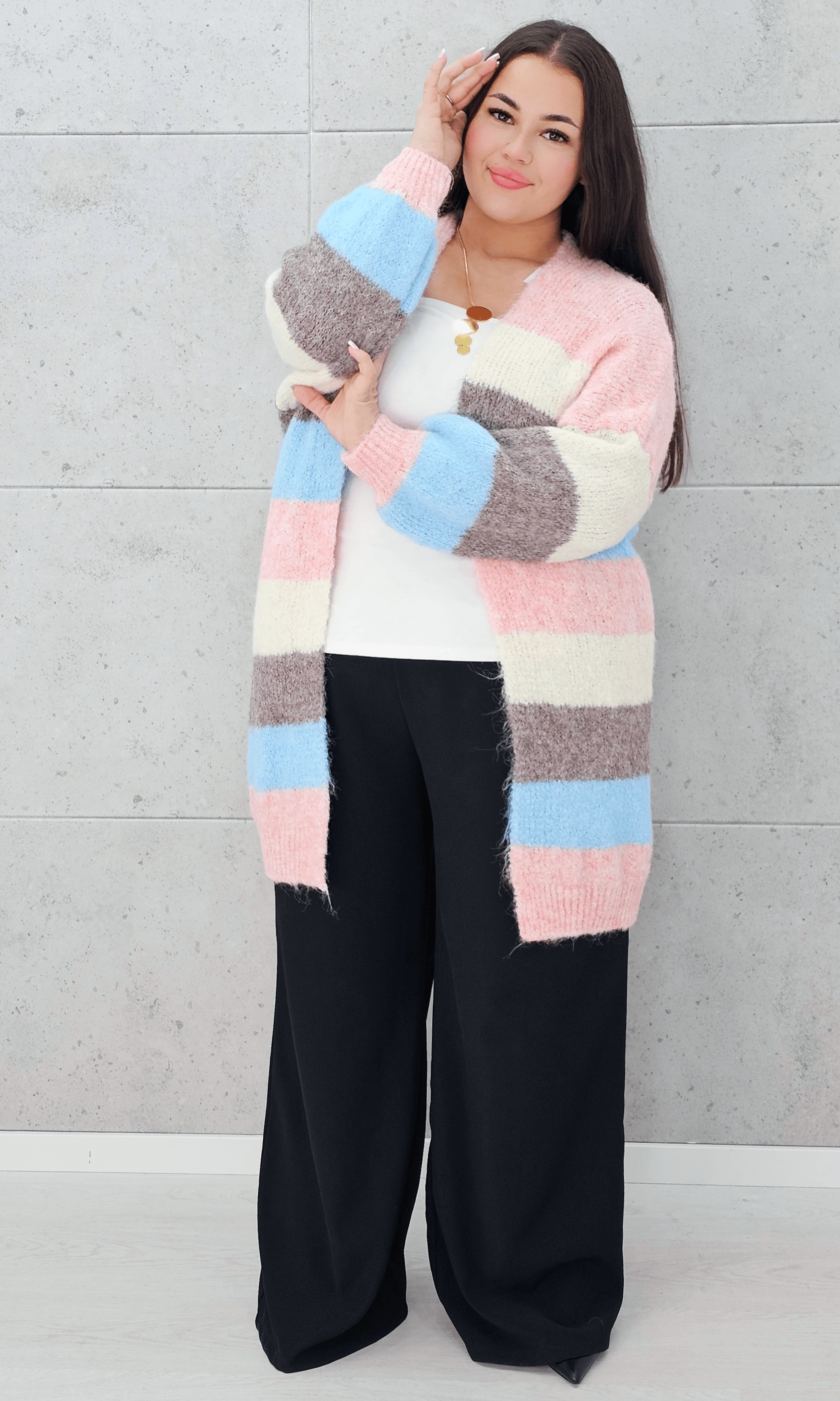 Kardigan w paski Stylowa XL