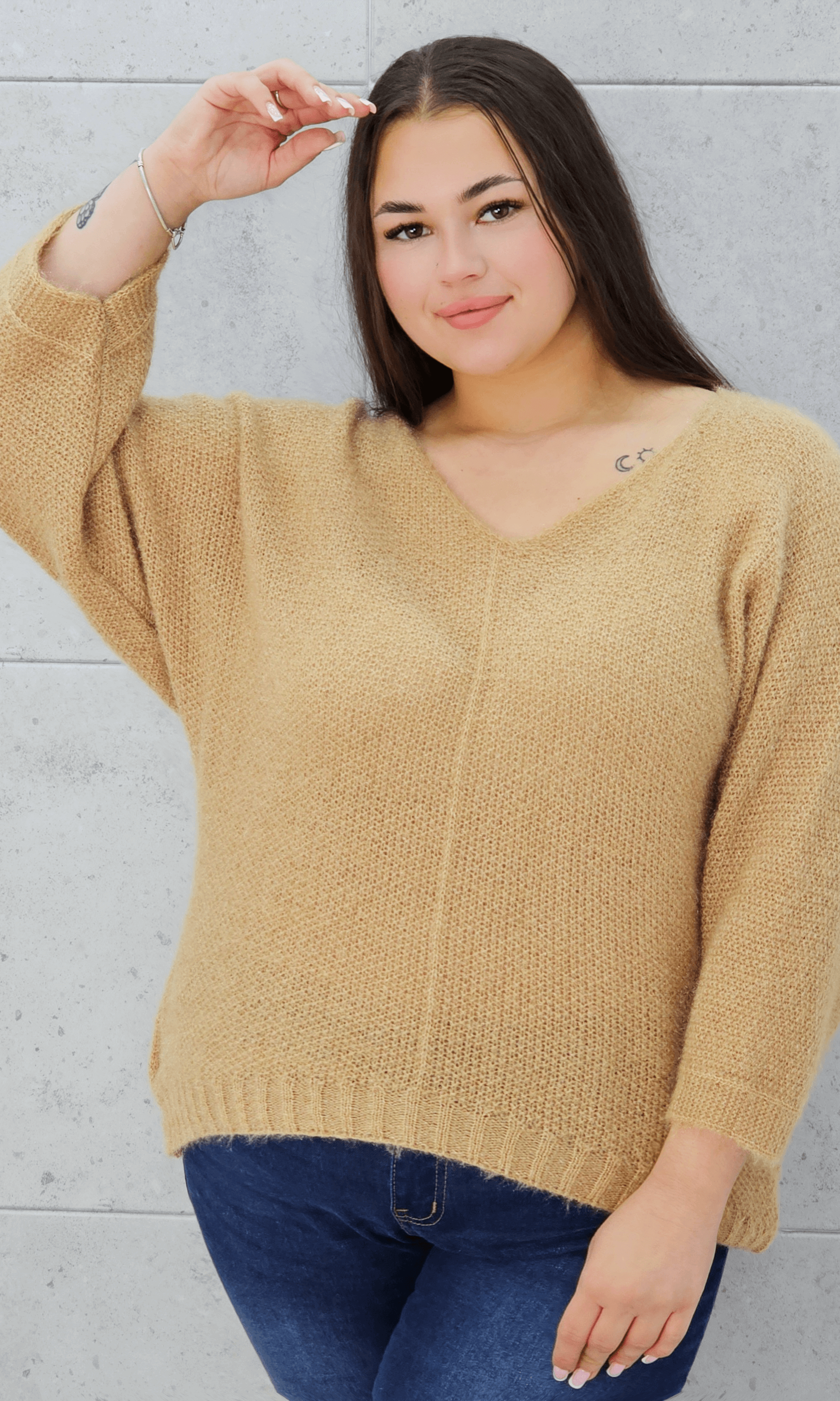 Sweter oversize z miękkiej dzianiny Stylowa XL