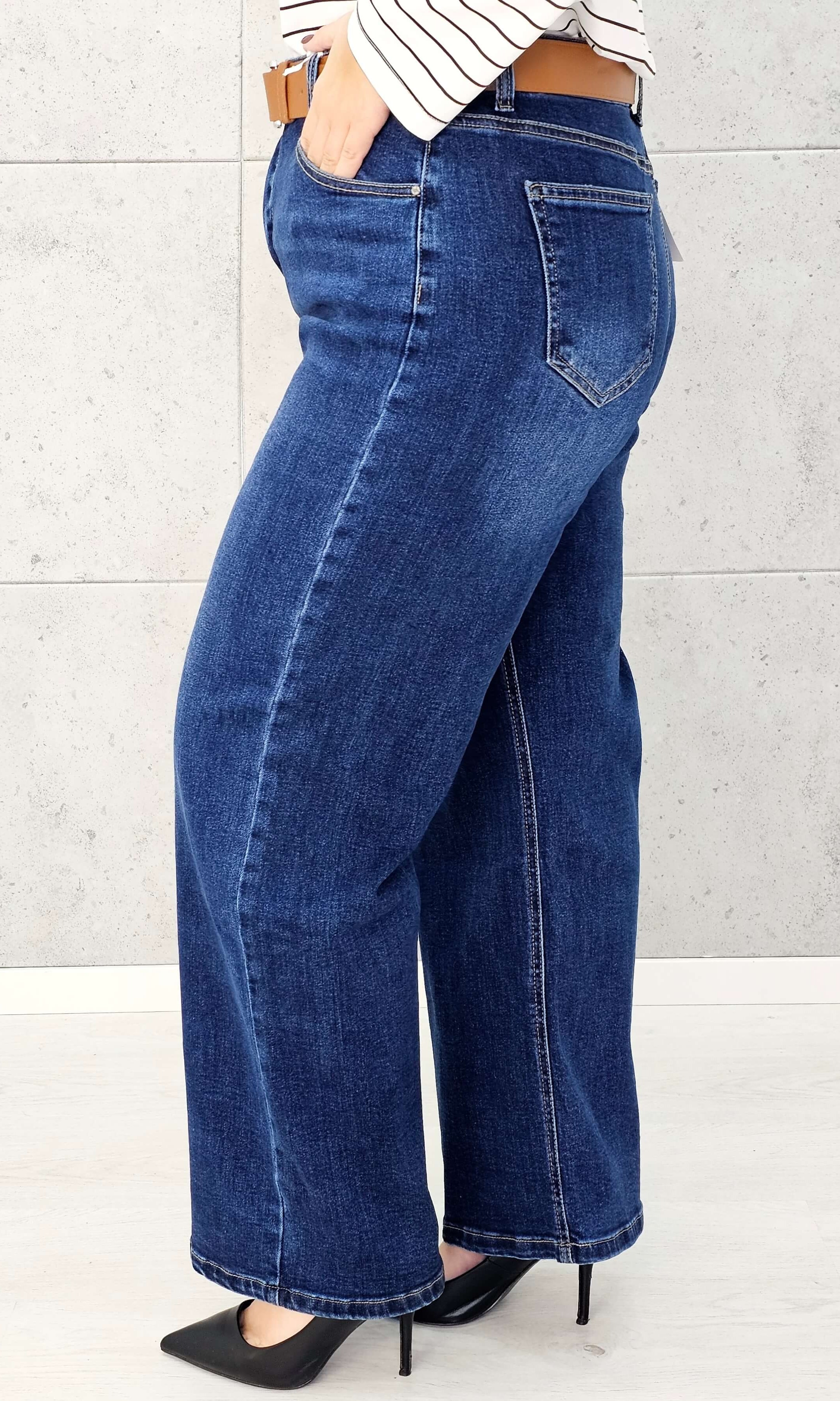 Spodnie jeansowe StylowaXL Wide Leg – eleganckie spodnie plus size o szerokim kroju Stylowa XL