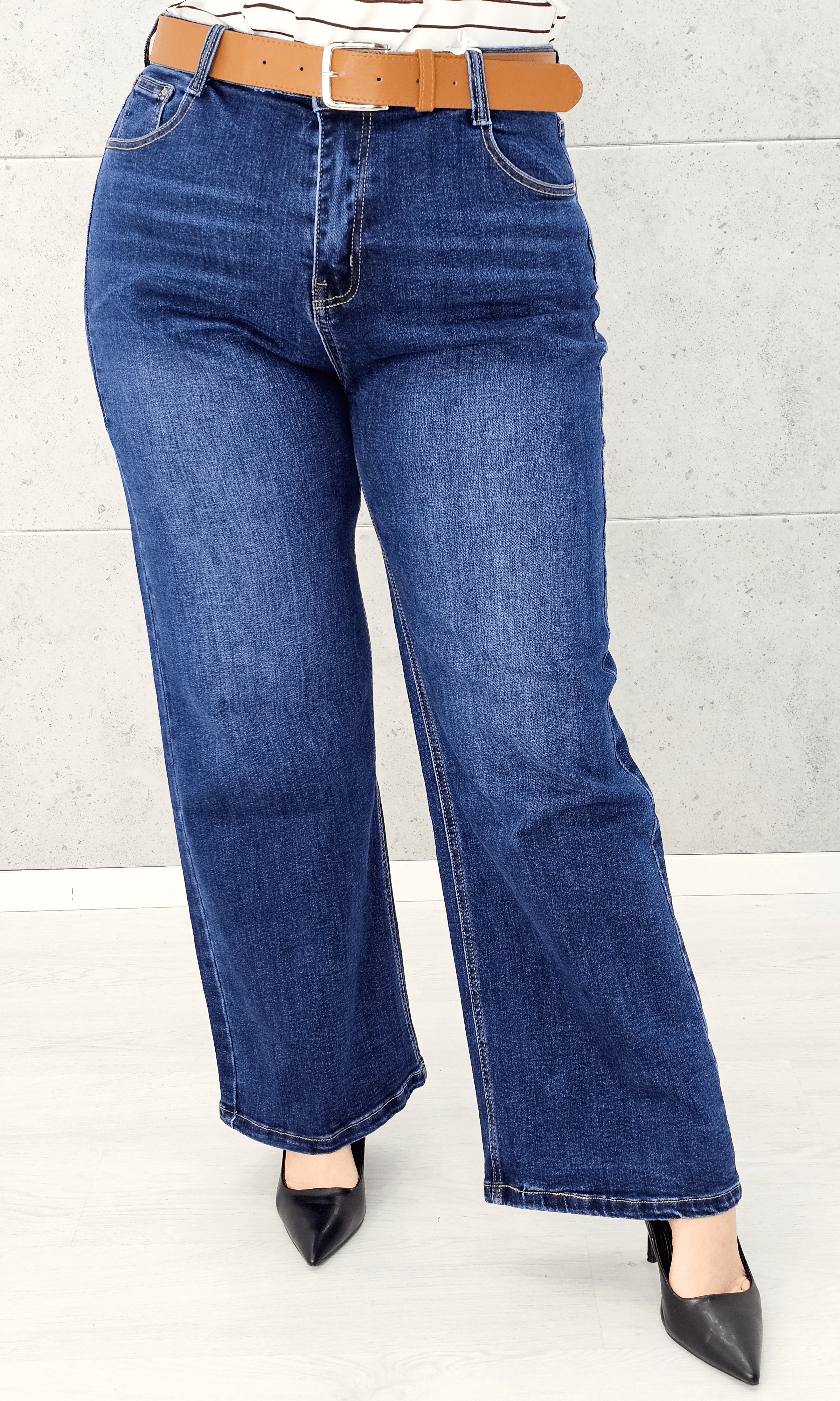 Spodnie jeansowe StylowaXL Wide Leg – eleganckie spodnie plus size o szerokim kroju Stylowa XL