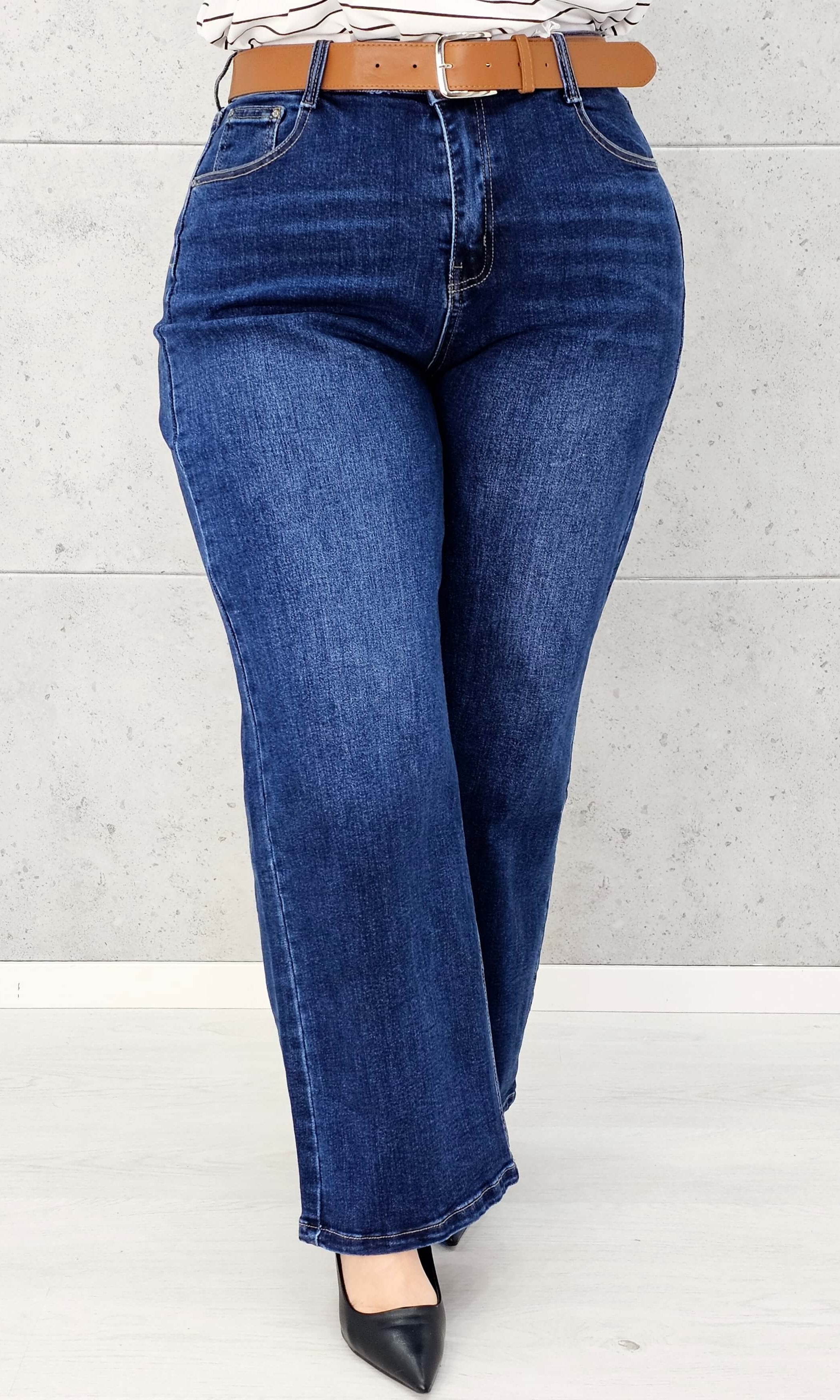 Spodnie jeansowe StylowaXL Wide Leg – eleganckie spodnie plus size o szerokim kroju Stylowa XL