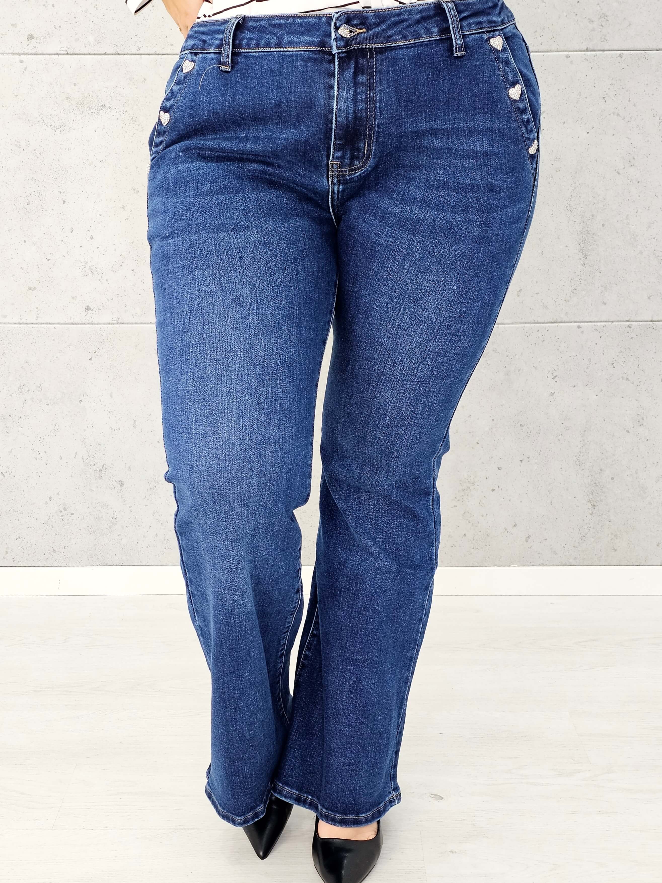 Spodnie jeansowe StylowaXL Bootcut – dzwony krój w modzie plus size Stylowa XL