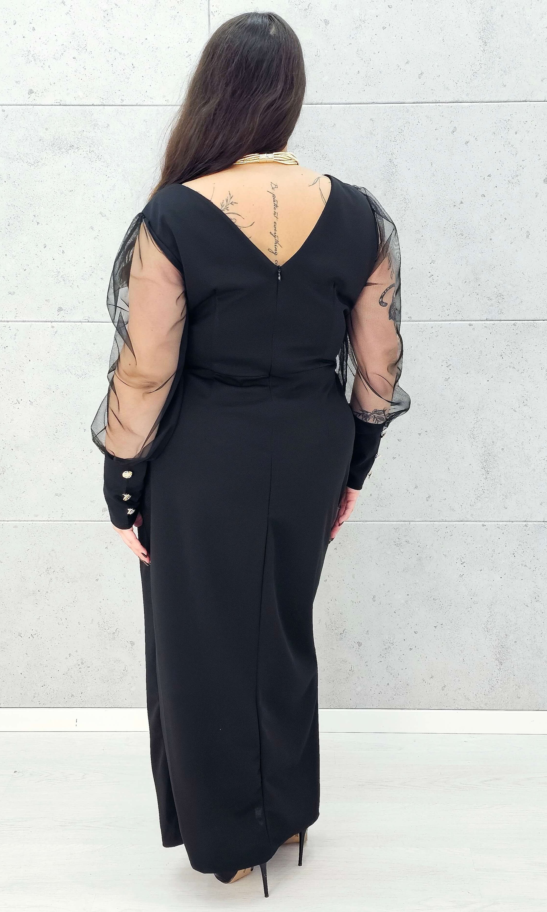 Elegancka sukienka maxi plus size Stylowa XL tył