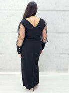 Elegancka sukienka maxi plus size Stylowa XL tył