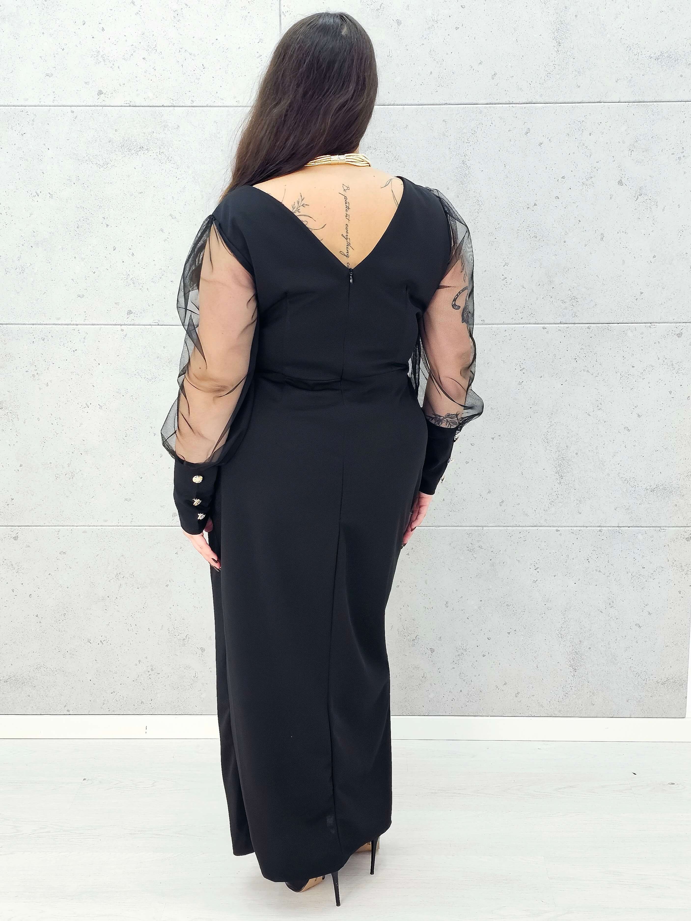 Elegancka sukienka maxi plus size Stylowa XL tył