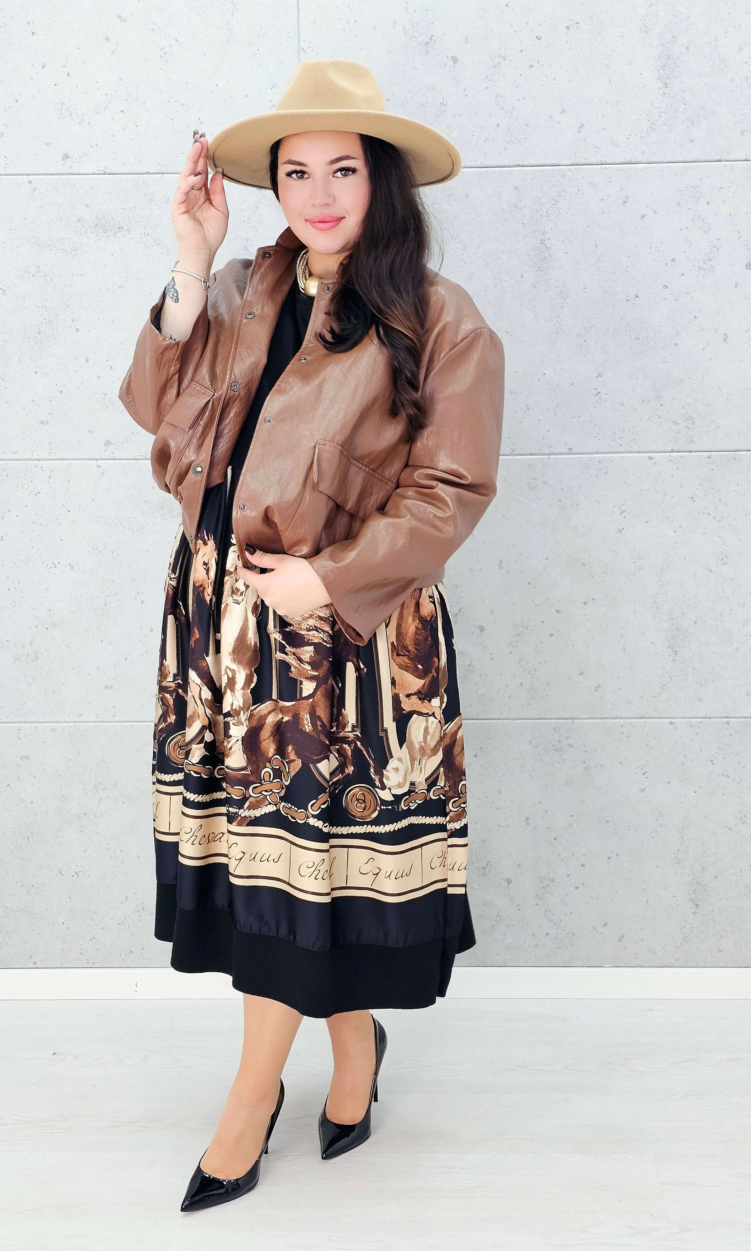 ukienka czarna midi w stylu boho dla kobiet XL – Stylowa XL