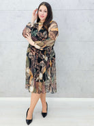 Sukienka midi w liście dla kobiet plus size – Stylowa XL