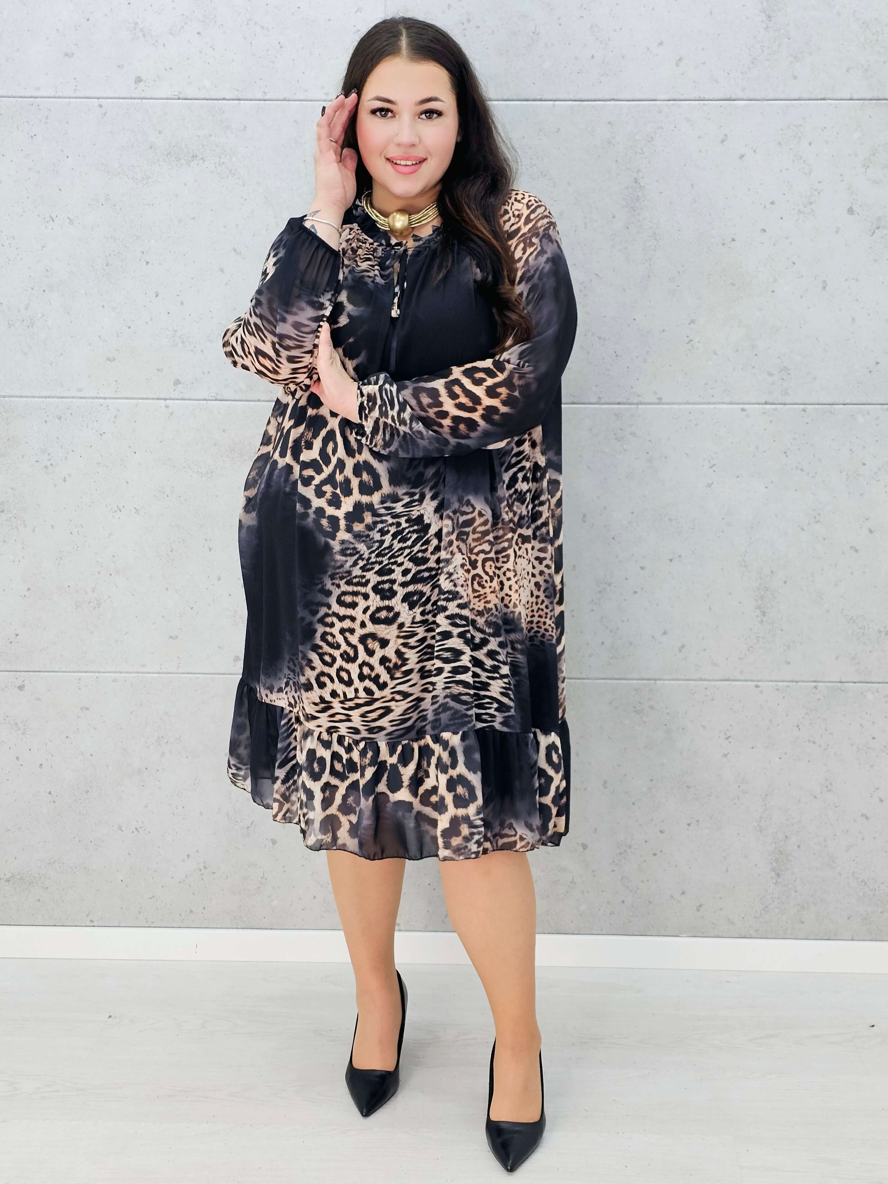 Sukienka plus size w zwierzęcy wzór – Stylowa XL