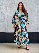 Sukienka maxi w kwiatowy print Stylowa XL