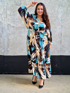 Sukienka maxi w kwiatowy print Stylowa XL