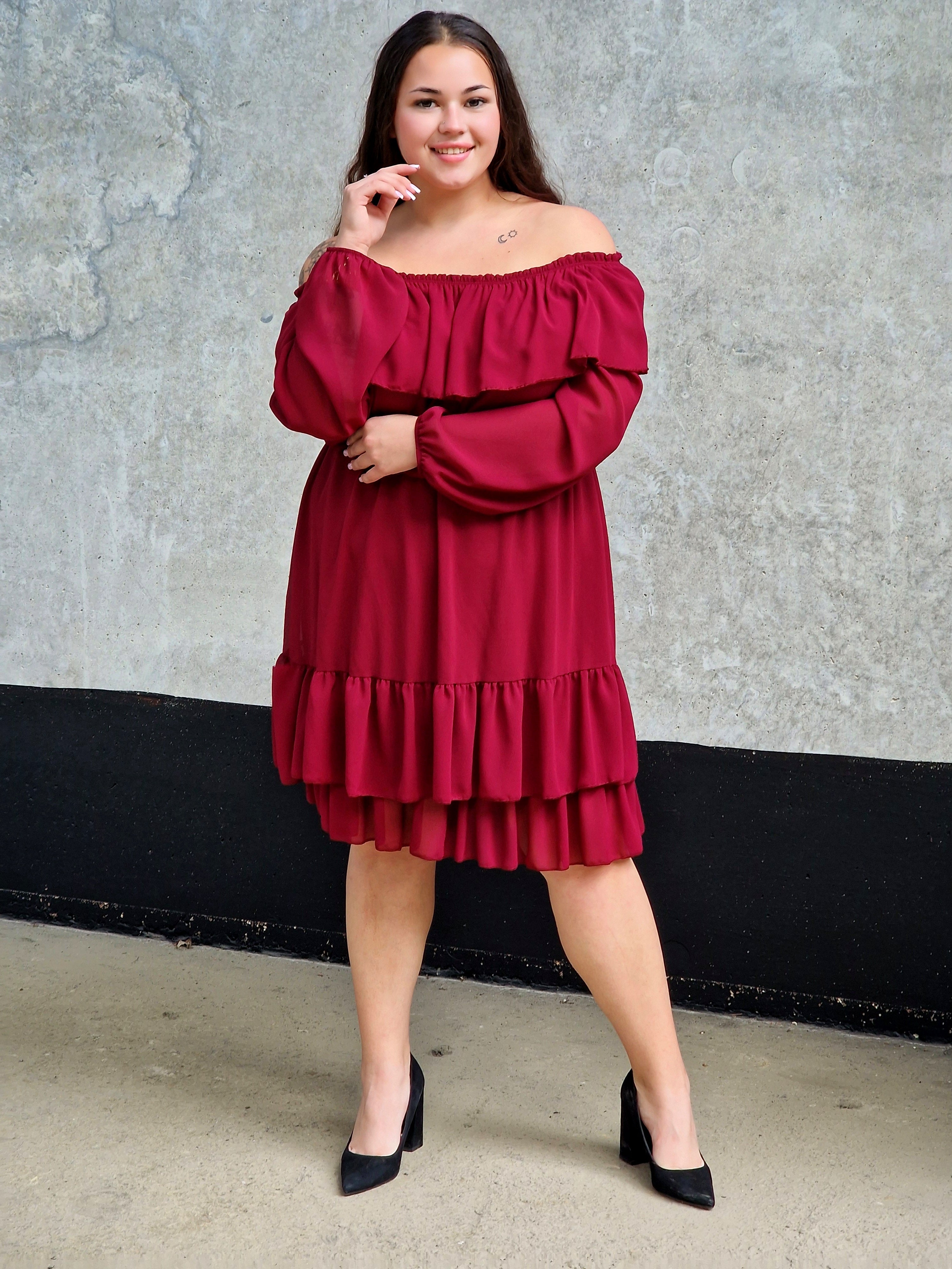 Sukienka hiszpanka z falbanami Stylowa XL