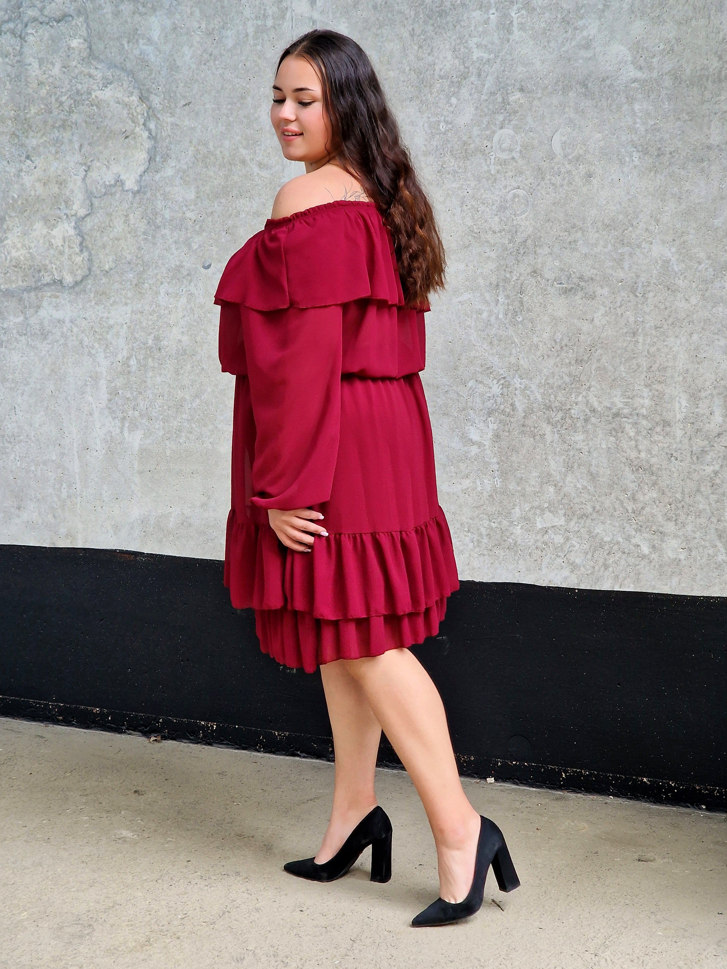 Sukienka hiszpanka z falbanami Stylowa XL