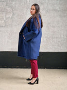 Welurowy płaszcz oversize Stylowa XL