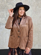 Welurowa marynarka oversize Stylowa XL