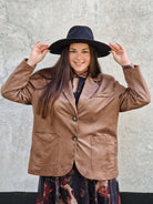 Welurowa marynarka oversize Stylowa XL