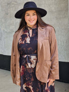 Welurowa marynarka oversize Stylowa XL