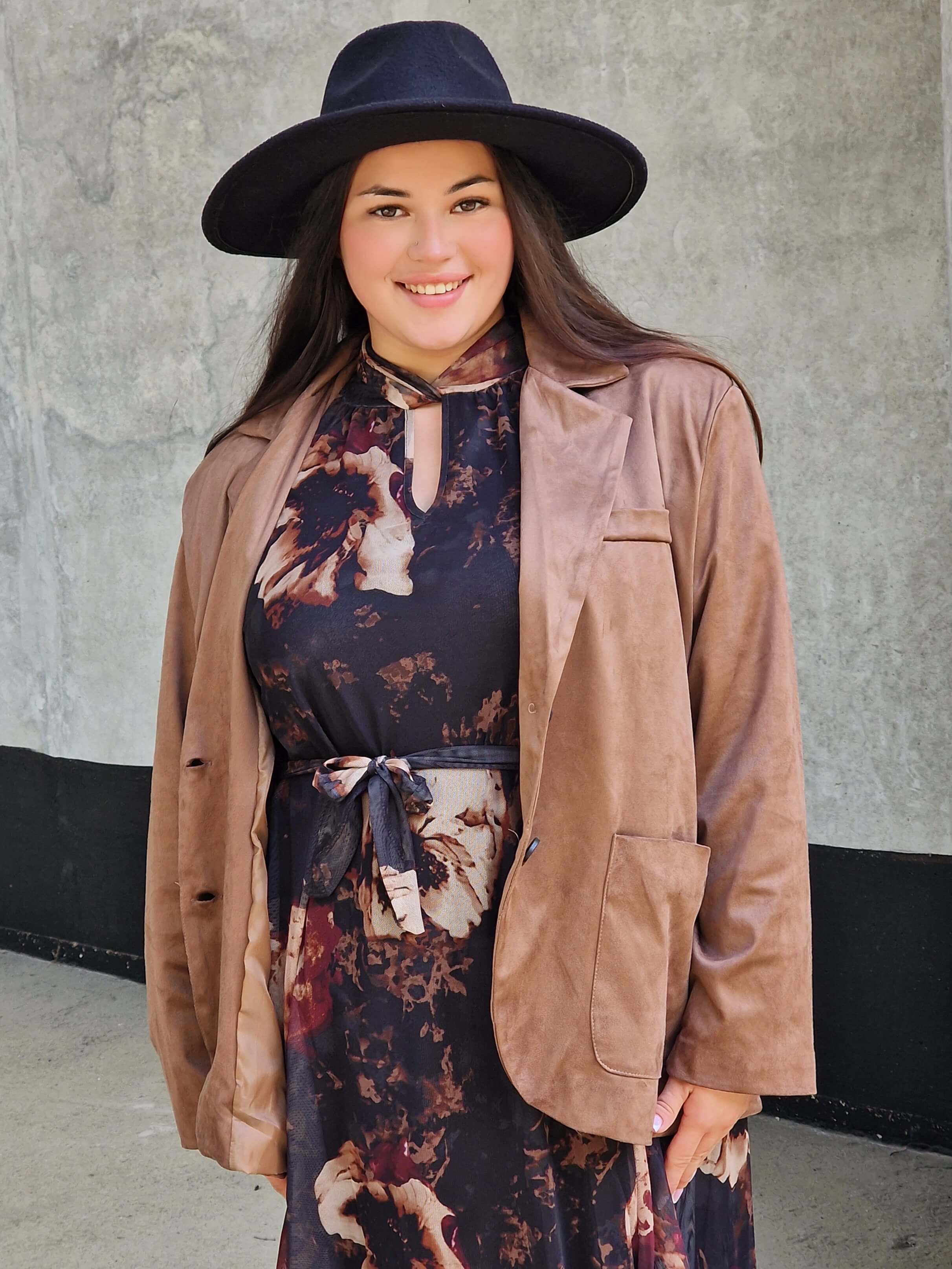 Welurowa marynarka oversize Stylowa XL