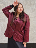 Welurowa marynarka oversize Stylowa XL