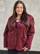 Welurowa marynarka oversize Stylowa XL