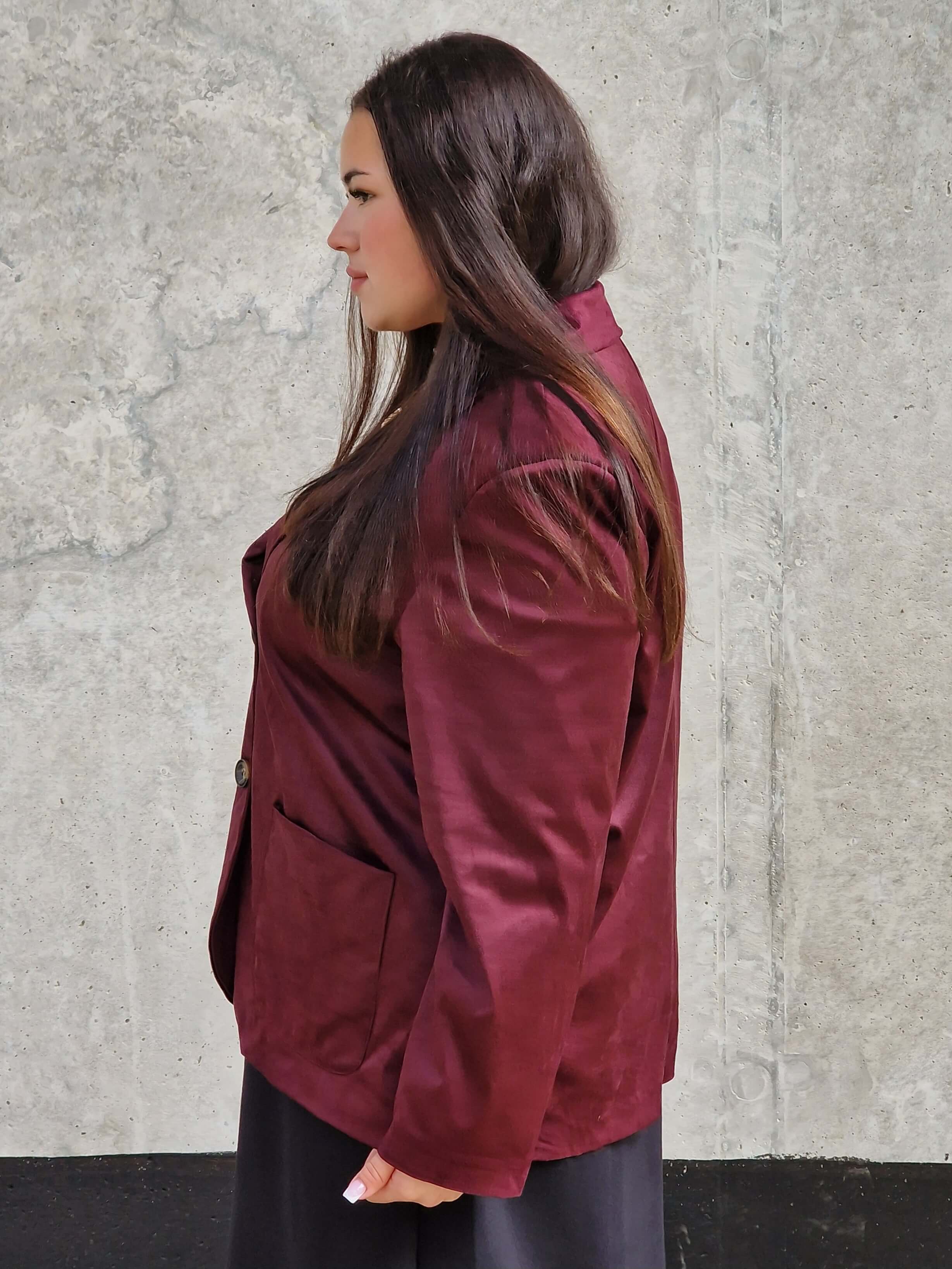 Welurowa marynarka oversize Stylowa XL