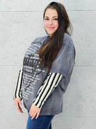 Bluza oversize z nadrukiem i zdobieniami Stylowa XL