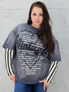 Bluza oversize z nadrukiem i zdobieniami Stylowa XL