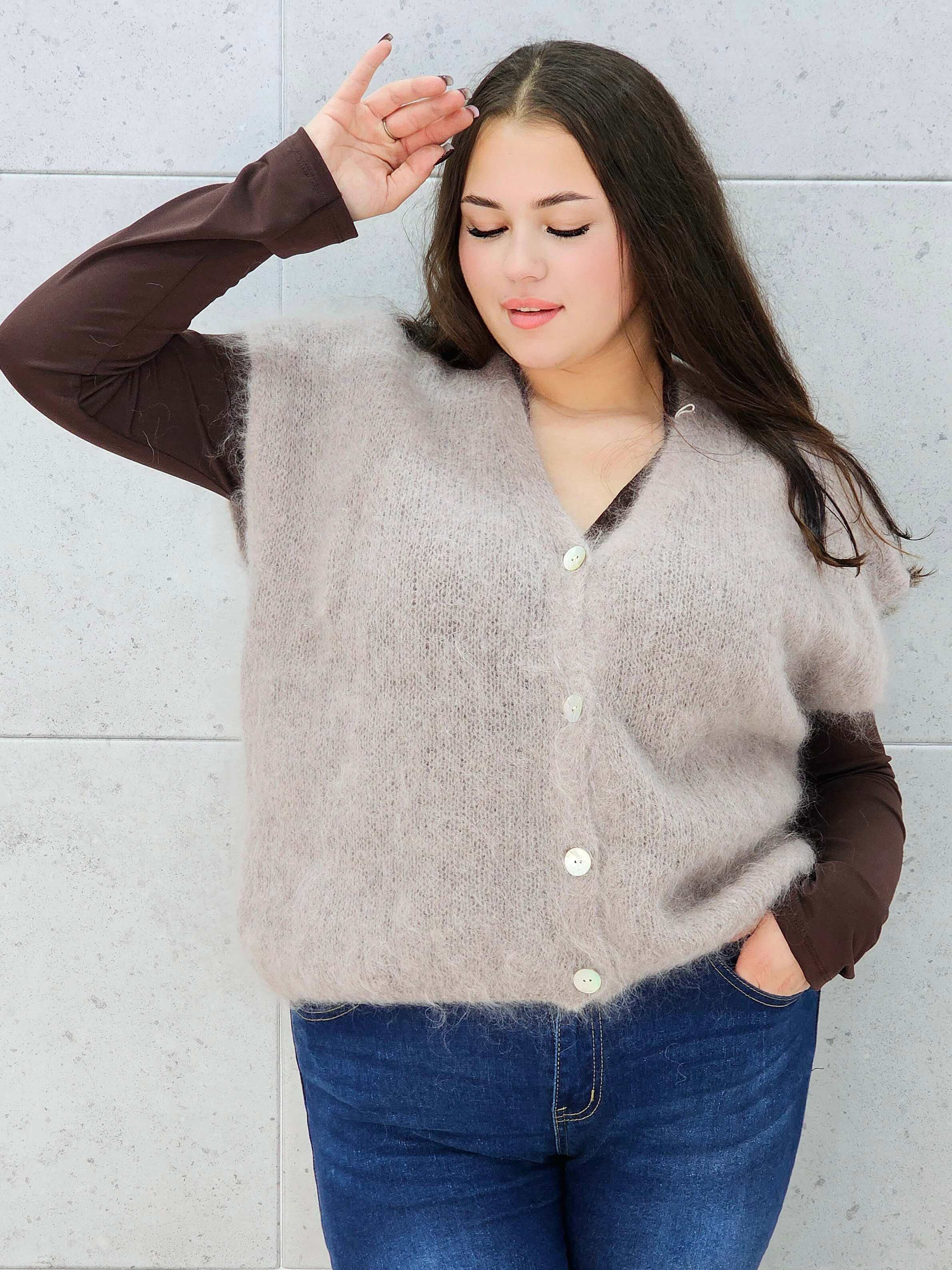 Kamizelka StylowaXL z miękkiego moheru – ciepła i puszysta kamizelka plus size Stylowa XL