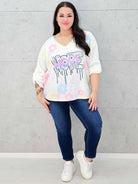Bluzka muślinowa z aplikacją na przodzie Stylowa XL