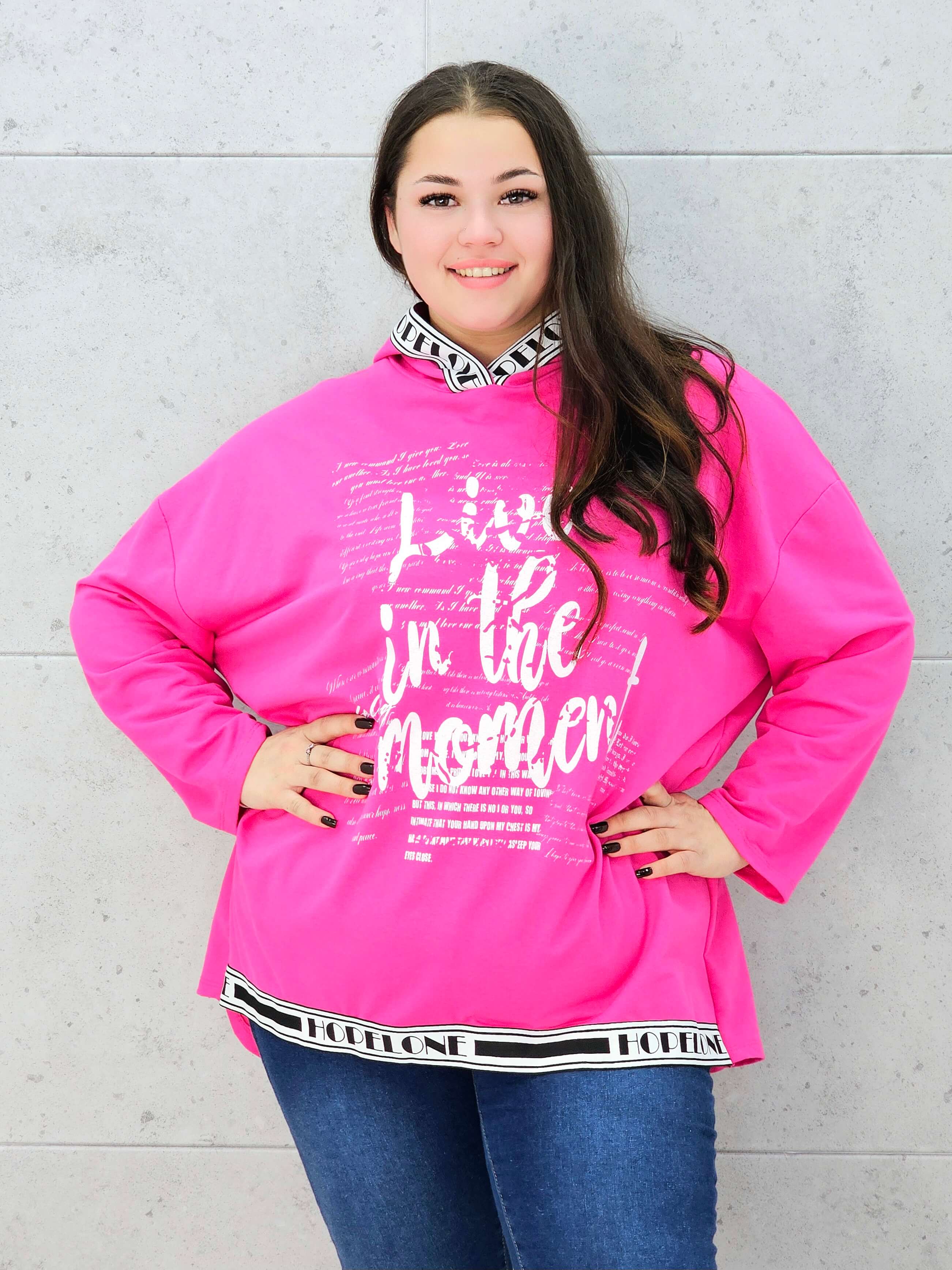 Bluza z kapturem i wstawkami napisów Stylowa XL