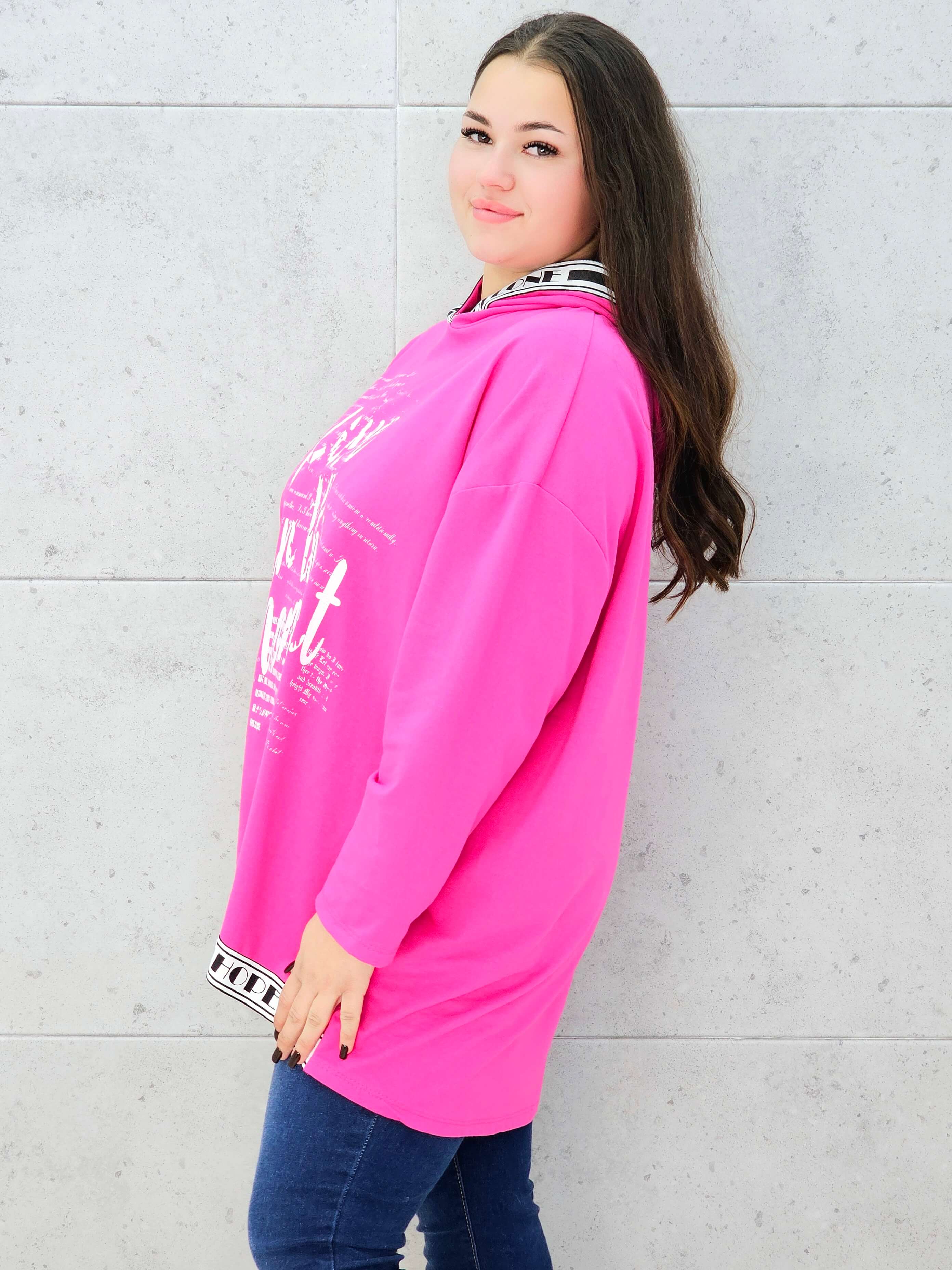 Bluza z kapturem i wstawkami napisów Stylowa XL