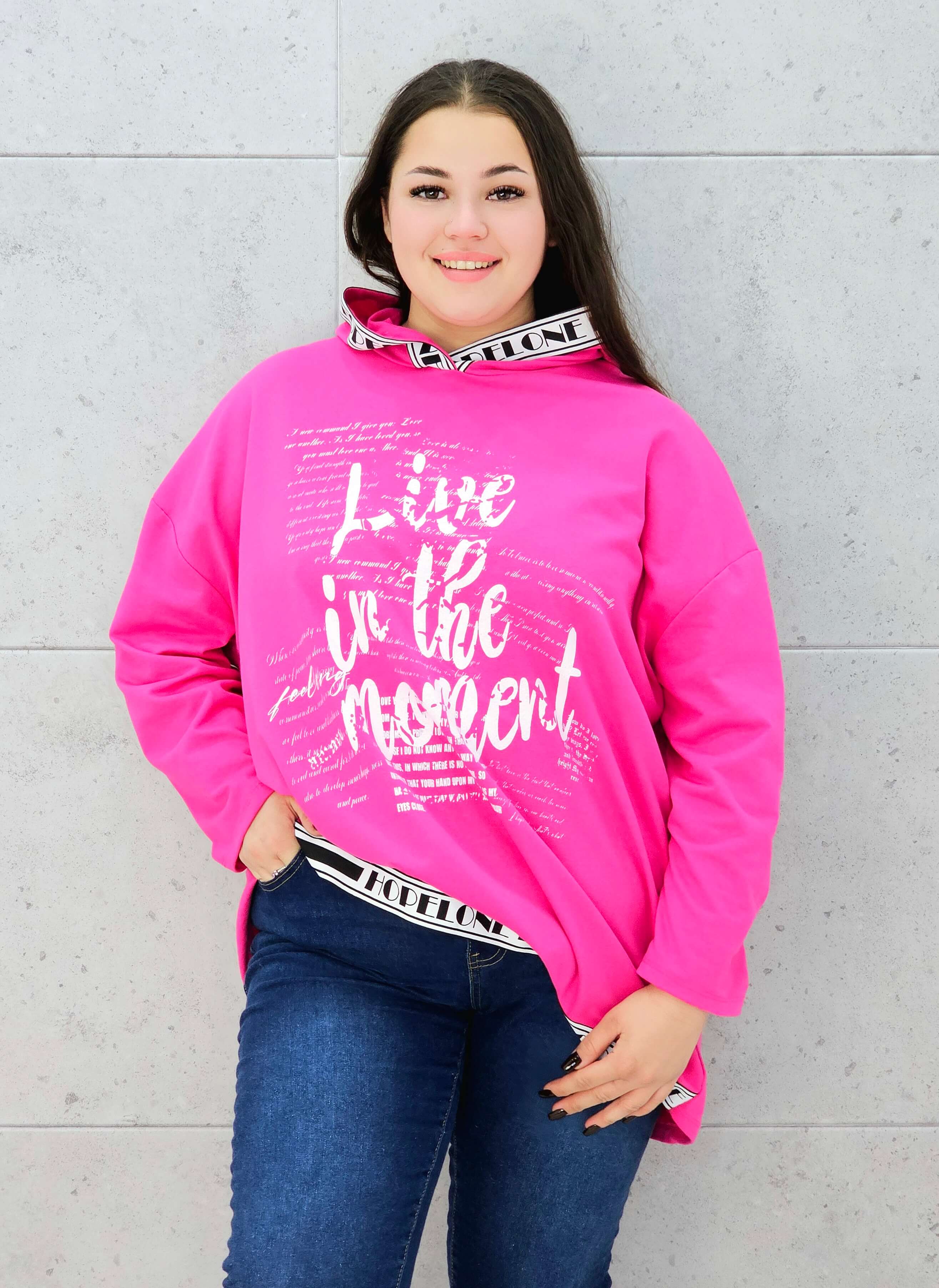 Bluza z kapturem i wstawkami napisów Stylowa XL