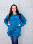 Bluza oversize z rozcięciami po bokach Stylowa XL