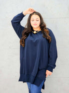 Bluza oversize z rozcięciami po bokach Stylowa XL